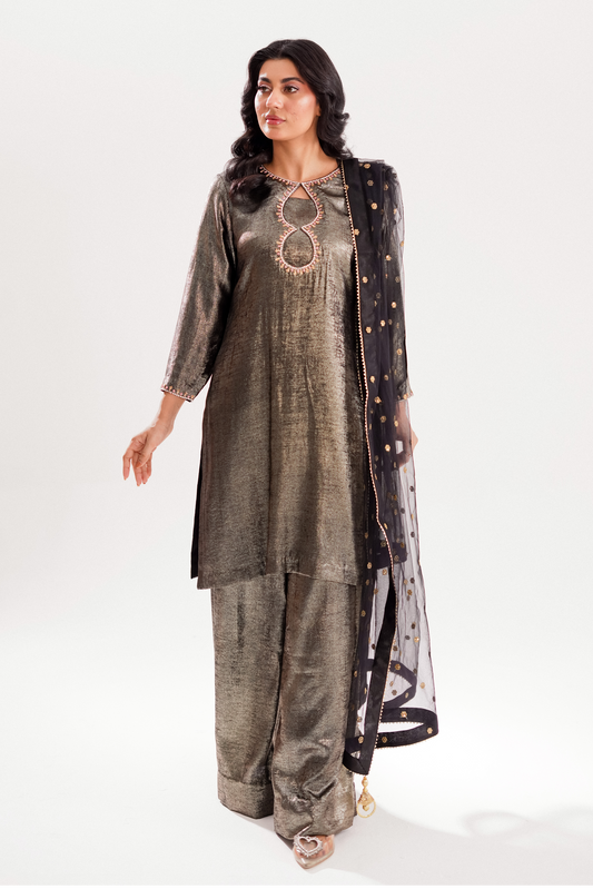 AIZAL | 3 PIECE | METALIC SHIMMER SUIT