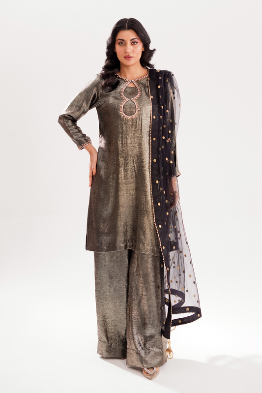 AIZAL | 3 PIECE | METALIC SHIMMER SUIT