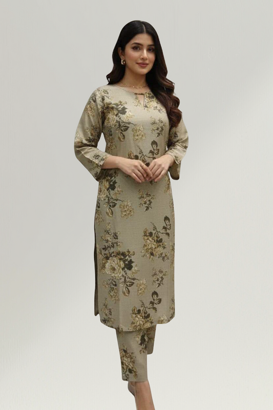 WINTER CASUALS VOL II | 2 PIECE | KHADDAR SUIT | D-1212