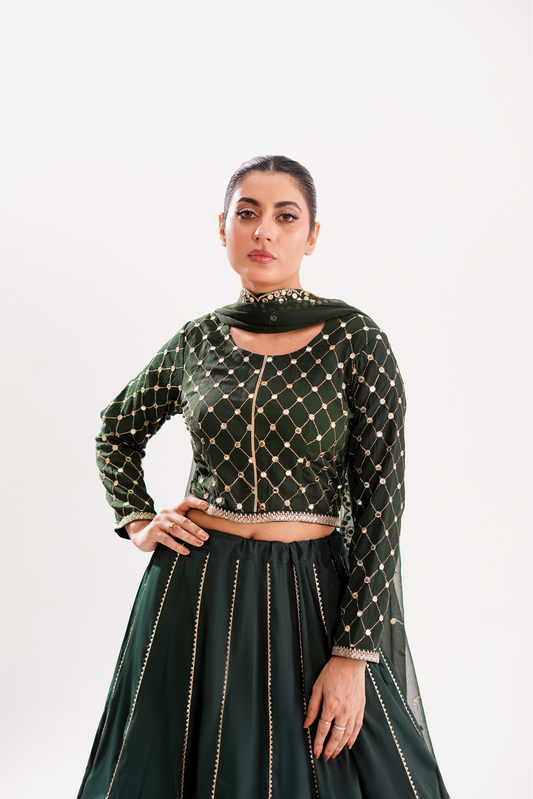 NOOR-E-ZEBA | 3 PIECE | CHIFFON LEHENGA