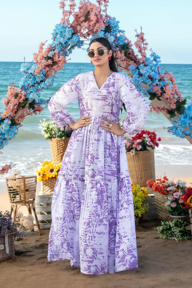 ALZANE | PRINTED SWISS MAXI DRESS