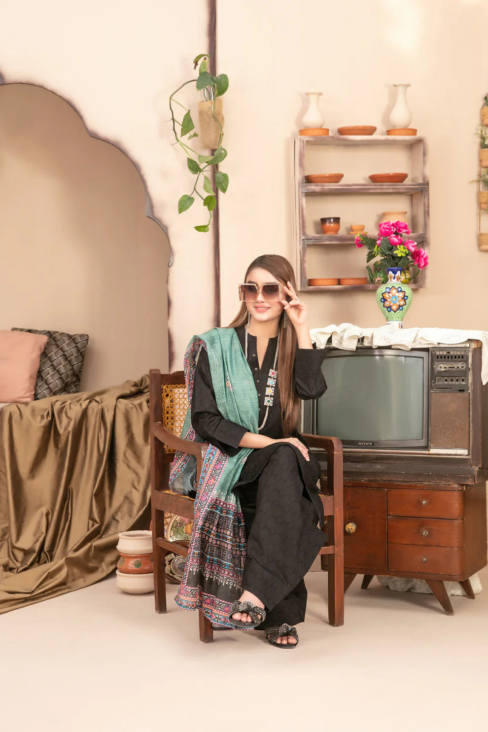 3 PIECE | PUSHPA | COTTON JACQUARD SUIT (THE FARSHI EDIT)