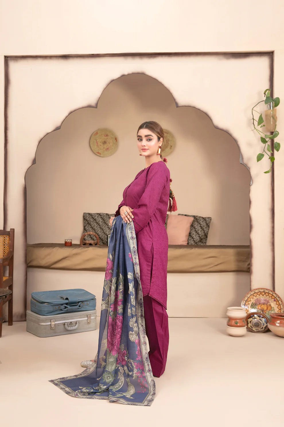 3 PIECE | PUSHPA | COTTON JACQUARD SUIT (THE FARSHI EDIT)