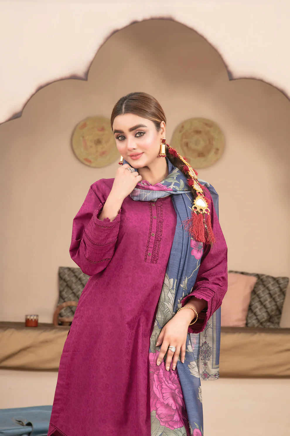 3 PIECE | PUSHPA | COTTON JACQUARD SUIT (THE FARSHI EDIT)