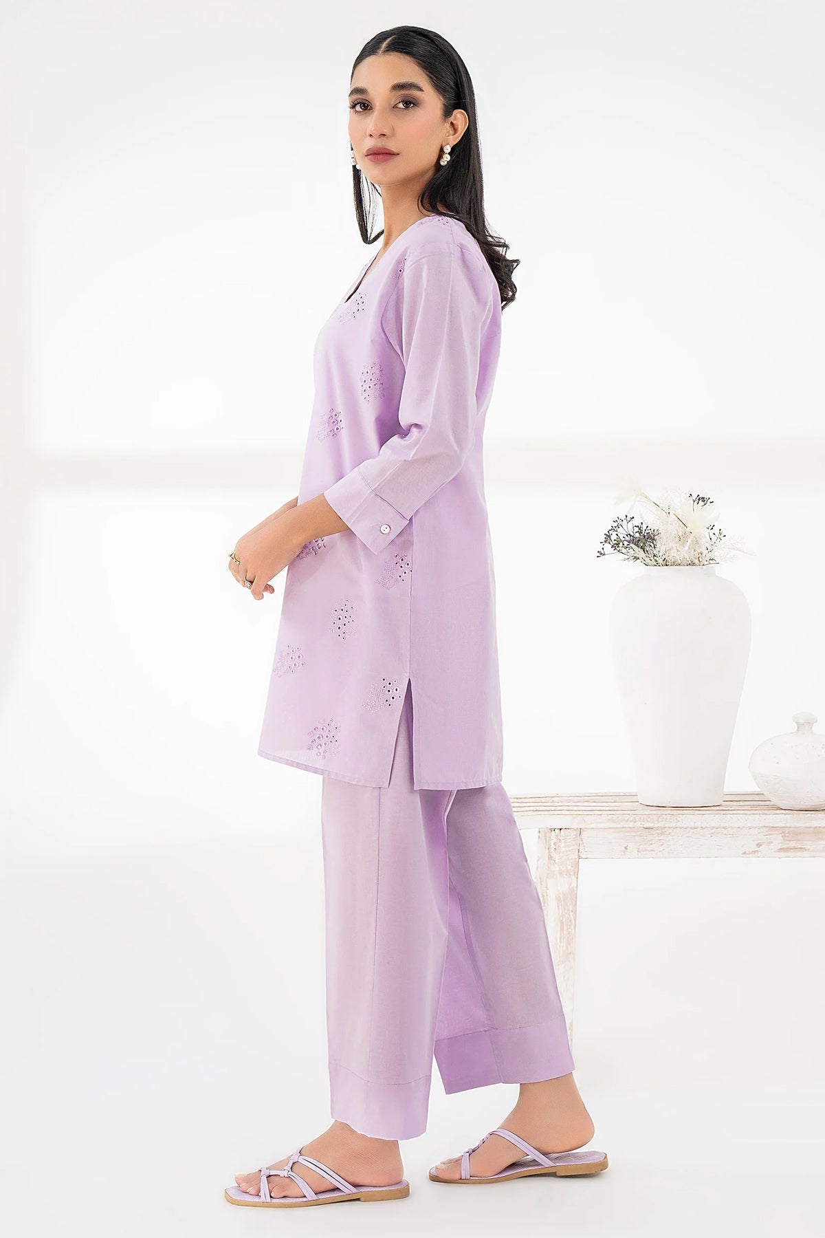 2 PIECE | EMBROIDERED CAMBRIC CO - ORD SET - ALZENAA0143SU - XS