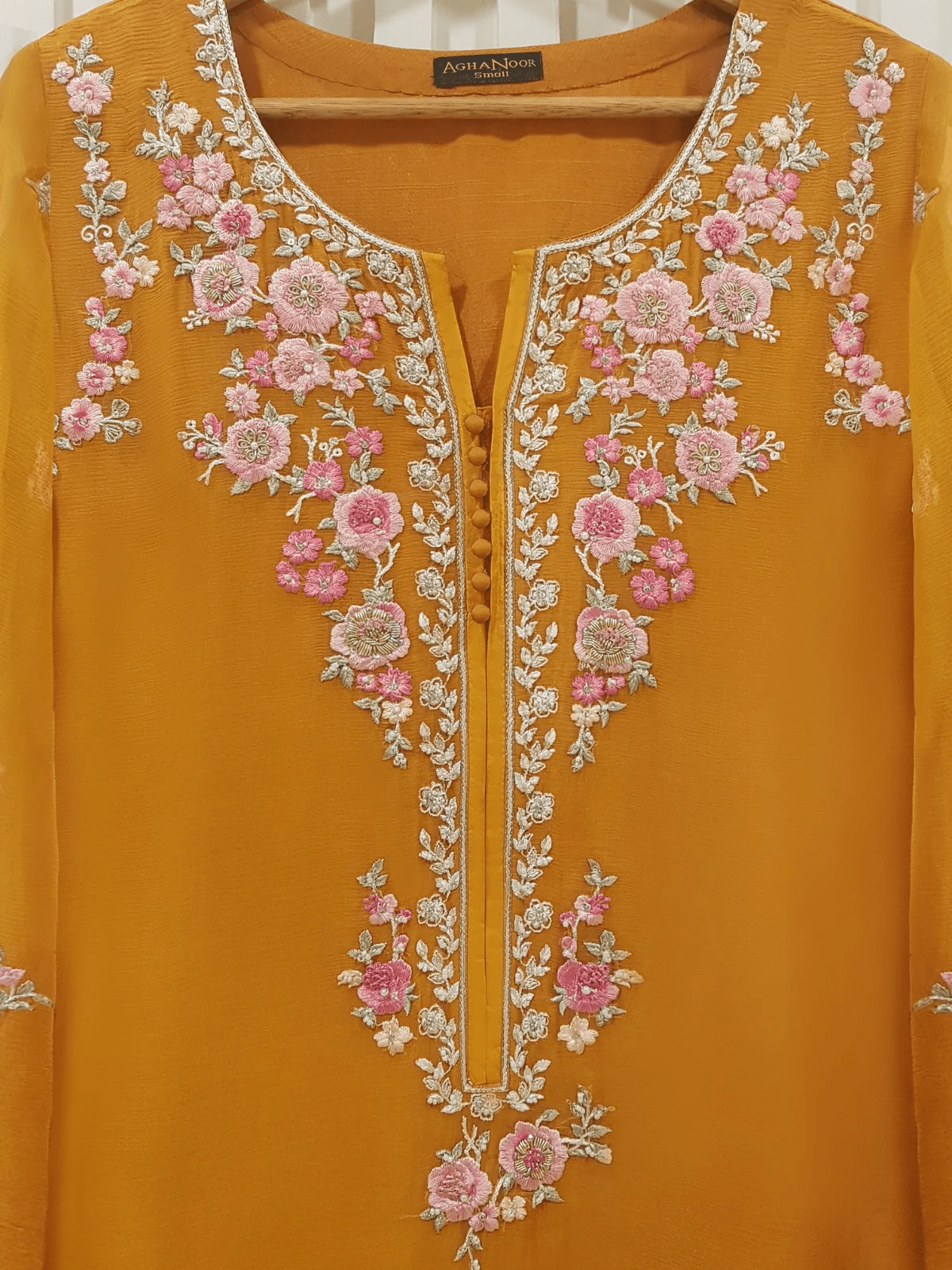 2 PIECE | EMBROIDERED CHIFFON SHIRT & DUPATTA - ALZENAAN - S108091 - XS