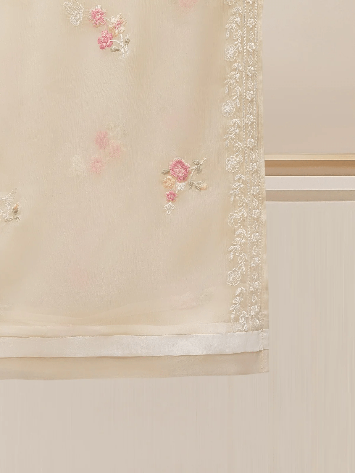 2 PIECE | EMBROIDERED CHIFFON SHIRT & DUPATTA - ALZENAAN - S108091 - XS