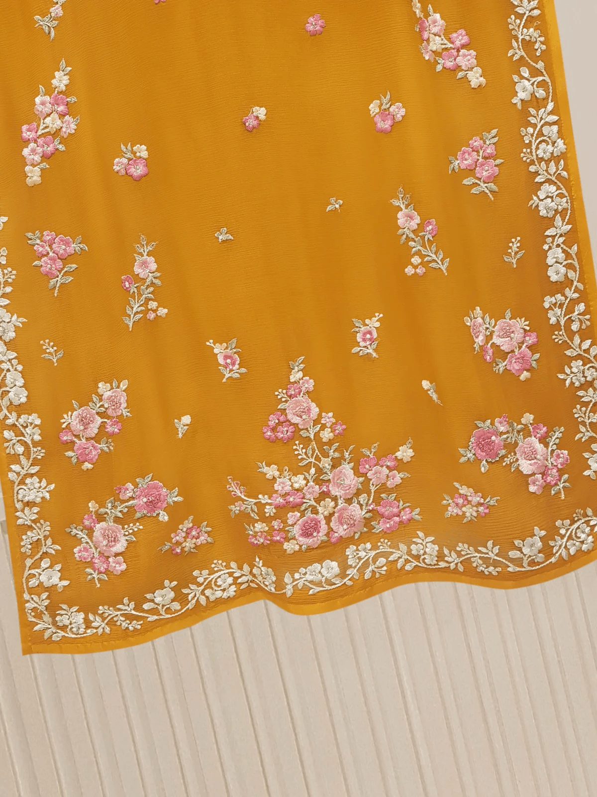 2 PIECE | EMBROIDERED CHIFFON SHIRT & DUPATTA - ALZENAAN - S108091 - XS