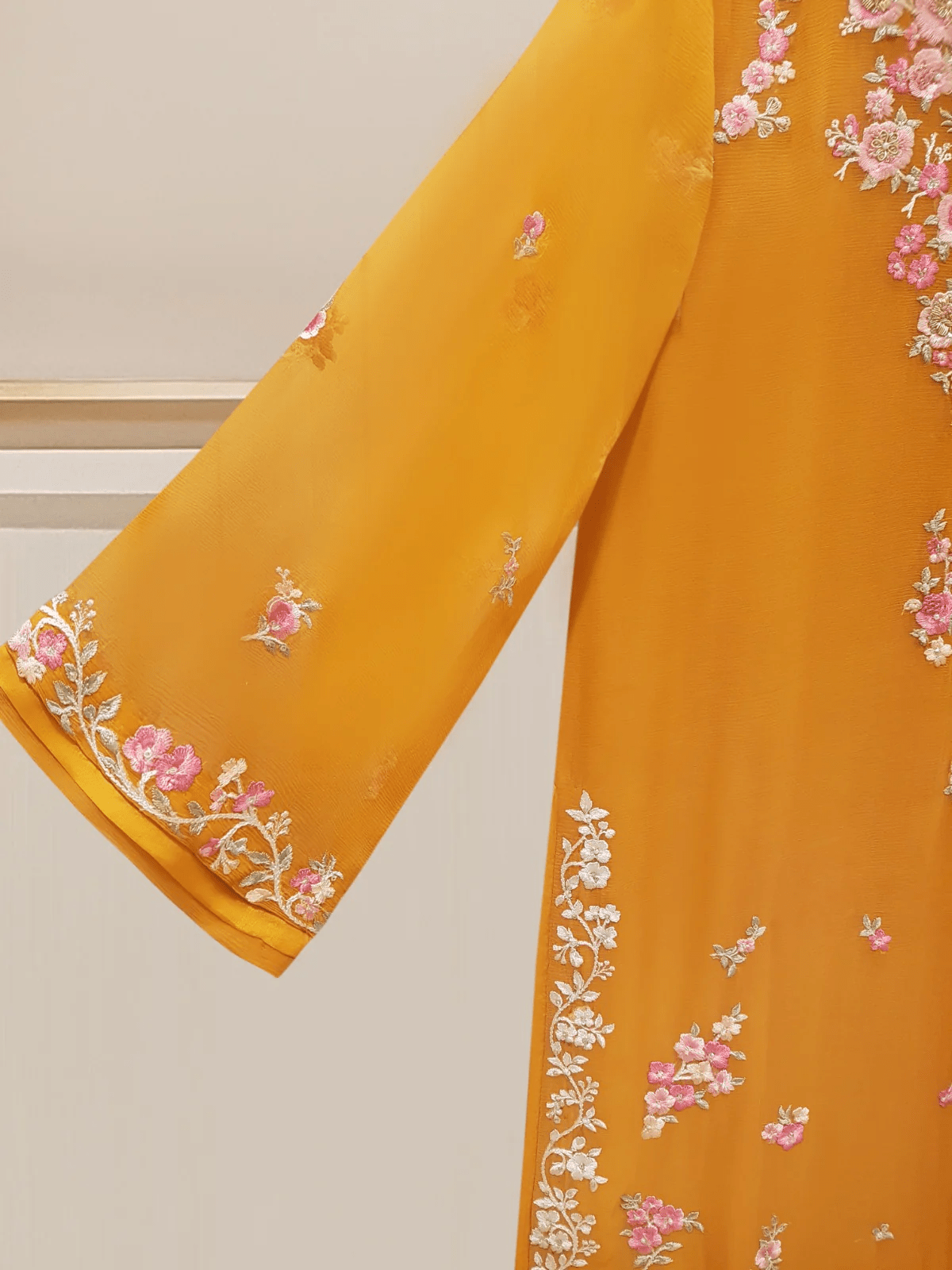 2 PIECE | EMBROIDERED CHIFFON SHIRT & DUPATTA - ALZENAAN - S108091 - XS