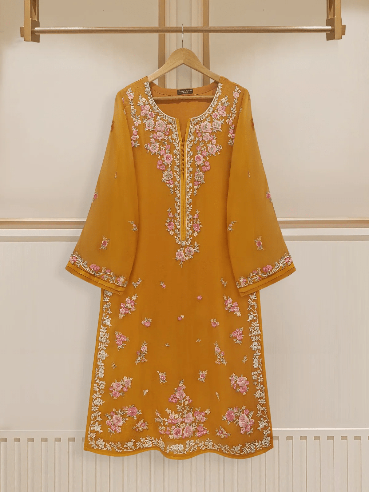 2 PIECE | EMBROIDERED CHIFFON SHIRT & DUPATTA - ALZENAAN - S108091 - XS