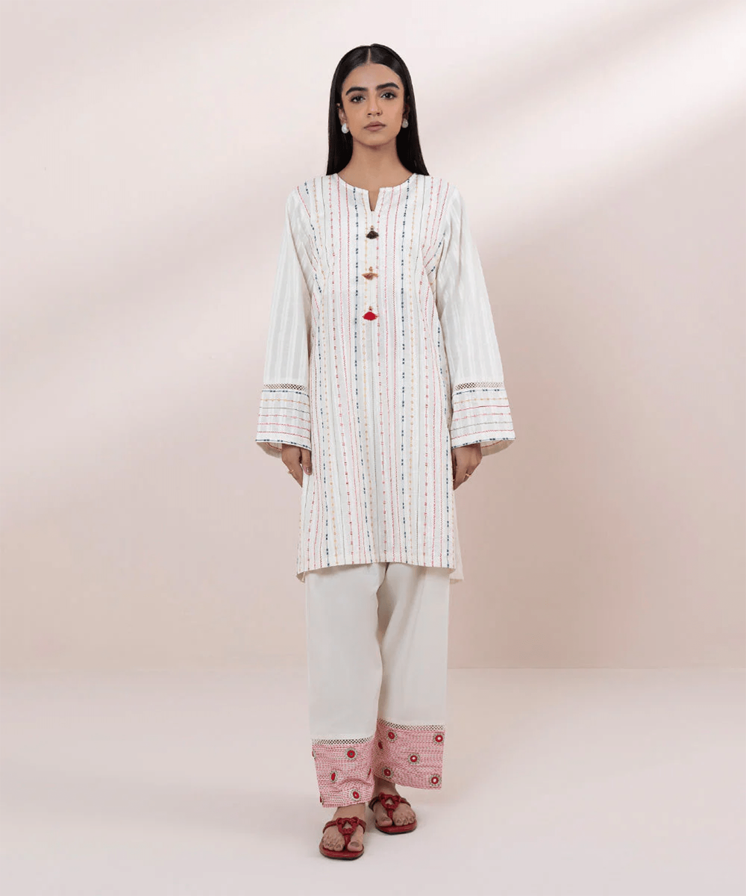 2 PIECE | EMBROIDERED DOBBY SUIT - ALZENA002PEST24V29_XSM