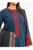 2 PIECE | EMBROIDERED KHADDAR SHIRT & DUPATTA - ALZENAP8525SU - XS