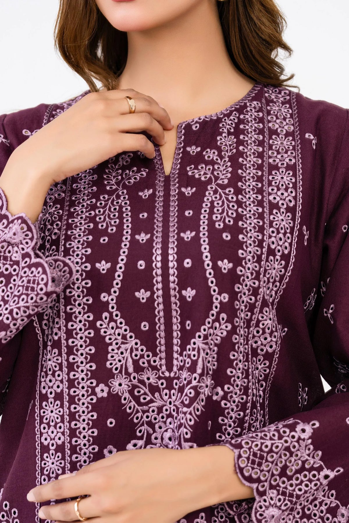 2 PIECE | EMBROIDERED KHADDAR SUIT - ALZENAP8288SU - XS