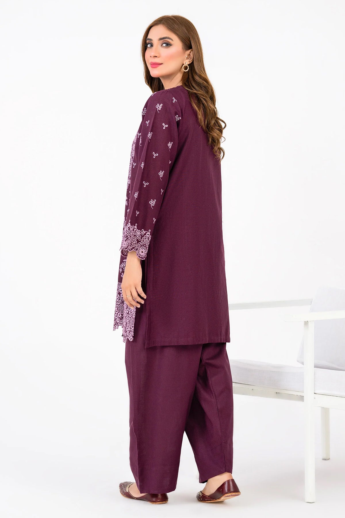 2 PIECE | EMBROIDERED KHADDAR SUIT - ALZENAP8288SU - XS