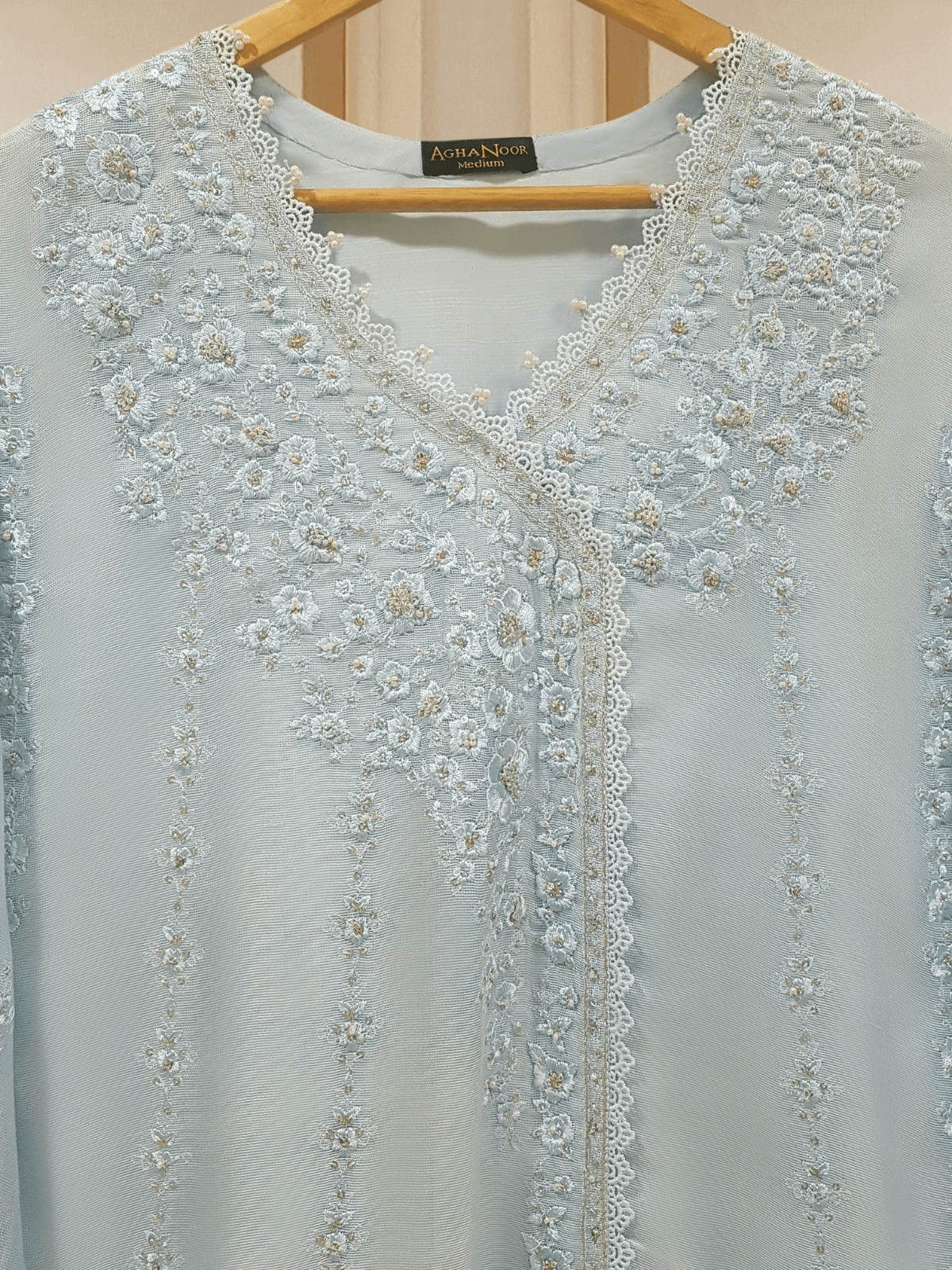 2 PIECE | EMBROIDERED PURE COTTON NET SHIRT & DUPATTA - ALZENAS108059_0XS_IBL