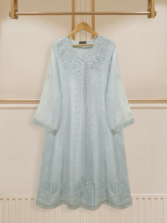 2 PIECE | EMBROIDERED PURE COTTON NET SHIRT & DUPATTA - ALZENAS108059_0XS_IBL