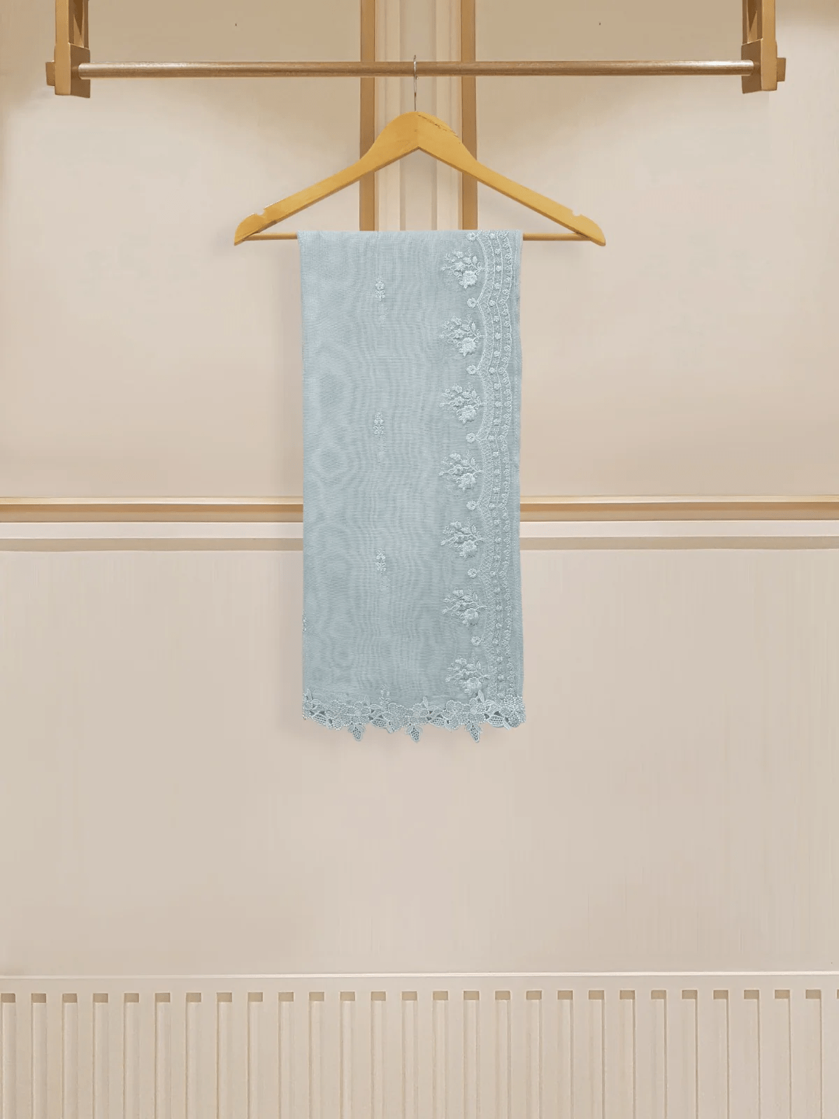 2 PIECE | EMBROIDERED PURE COTTON NET SHIRT & DUPATTA - ALZENAS108059_0XS_IBL