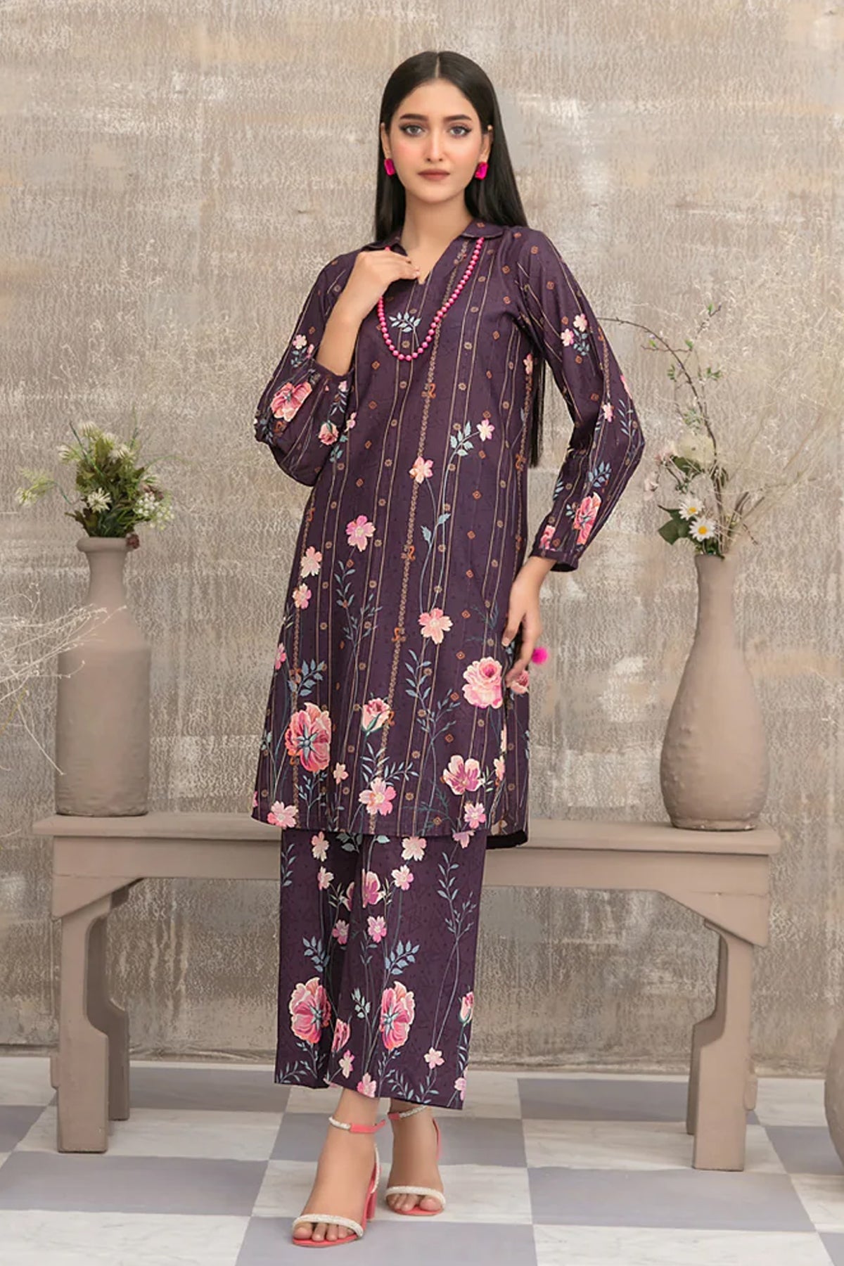 2 PIECE | SALIHA | PRINTED JACQUARD SUIT - ALZENATK_D - 5418_S