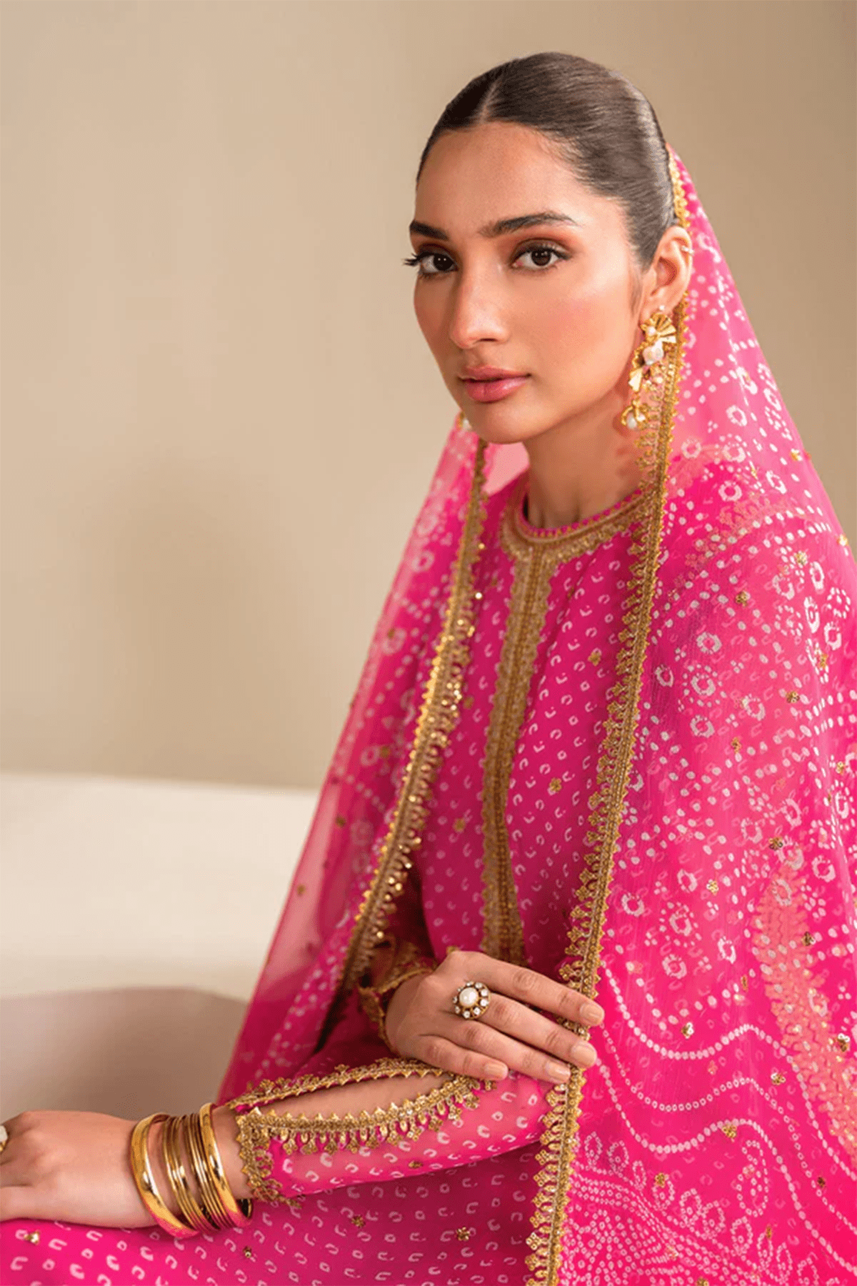 3 PIECE | EMBROIDERED PURE CHIFFON SUIT - ALZENABQU - UF - 626 - XS