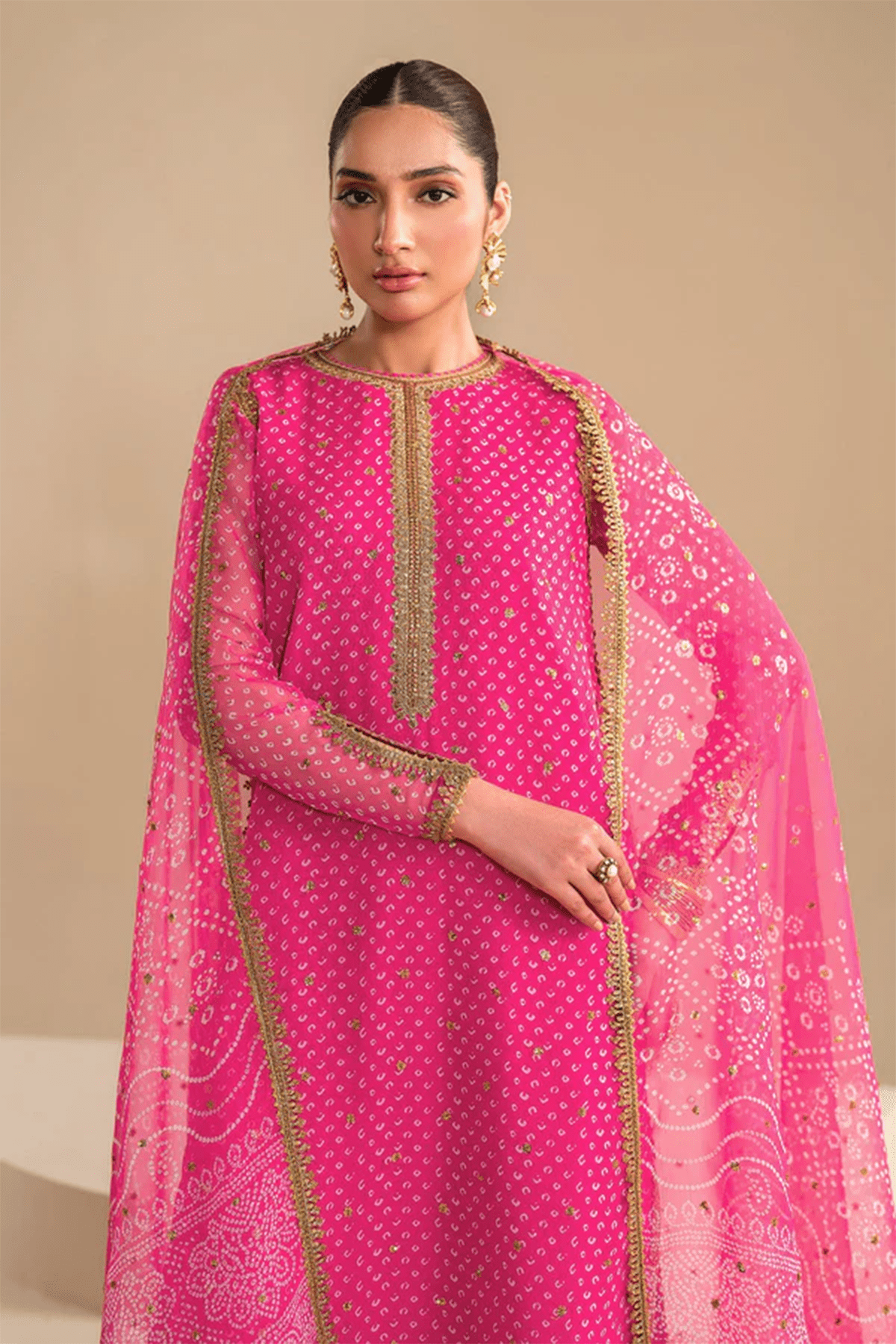 3 PIECE | EMBROIDERED PURE CHIFFON SUIT - ALZENABQU - UF - 626 - XS