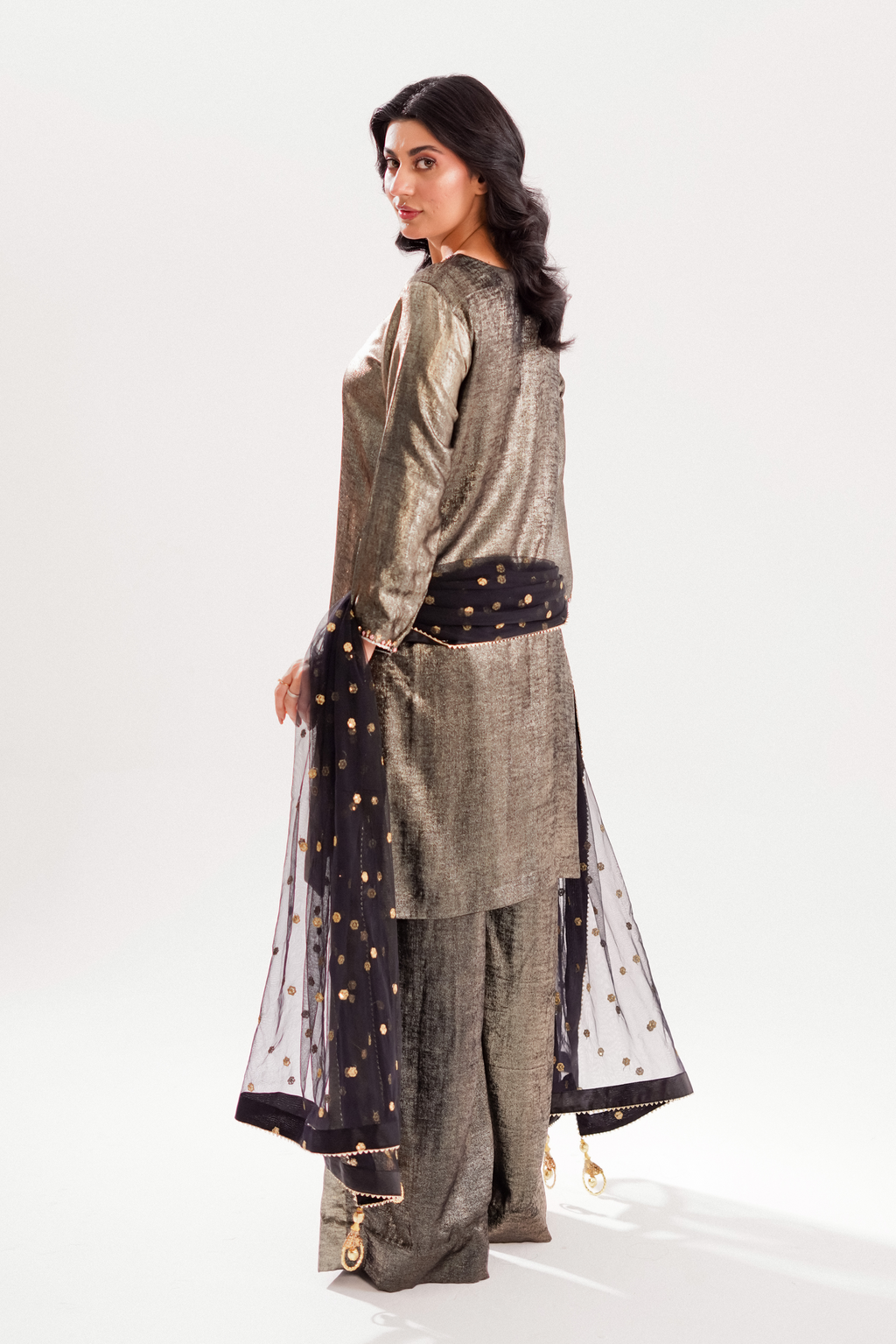 AIZAL | 3 PIECE | METALIC SHIMMER SUIT