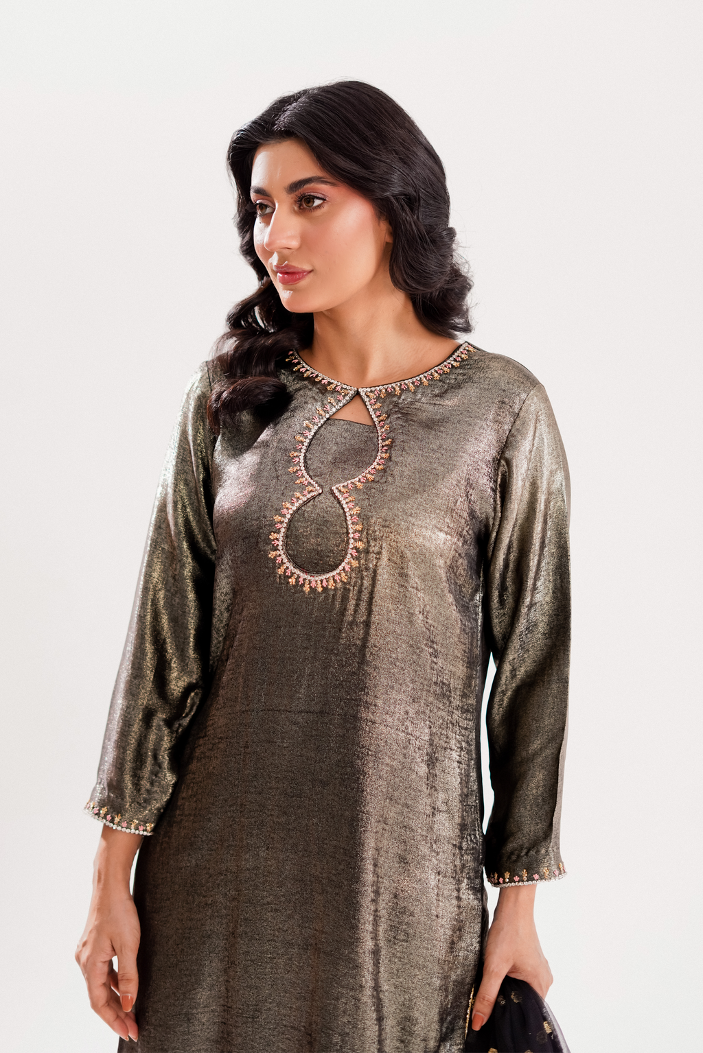AIZAL | 3 PIECE | METALIC SHIMMER SUIT