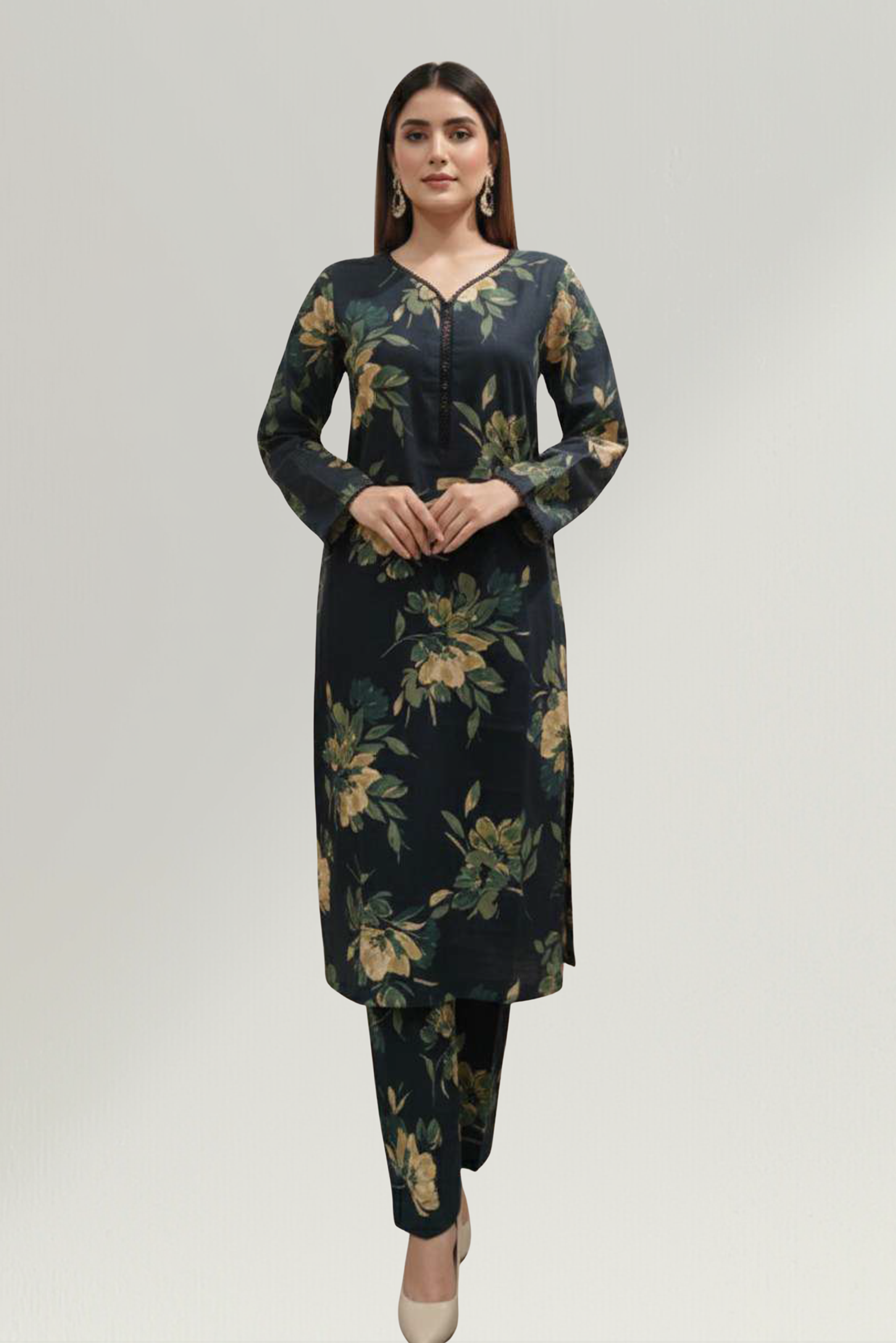 WINTER CASUALS VOL II | 2 PIECE | KHADDAR SUIT | D-1216