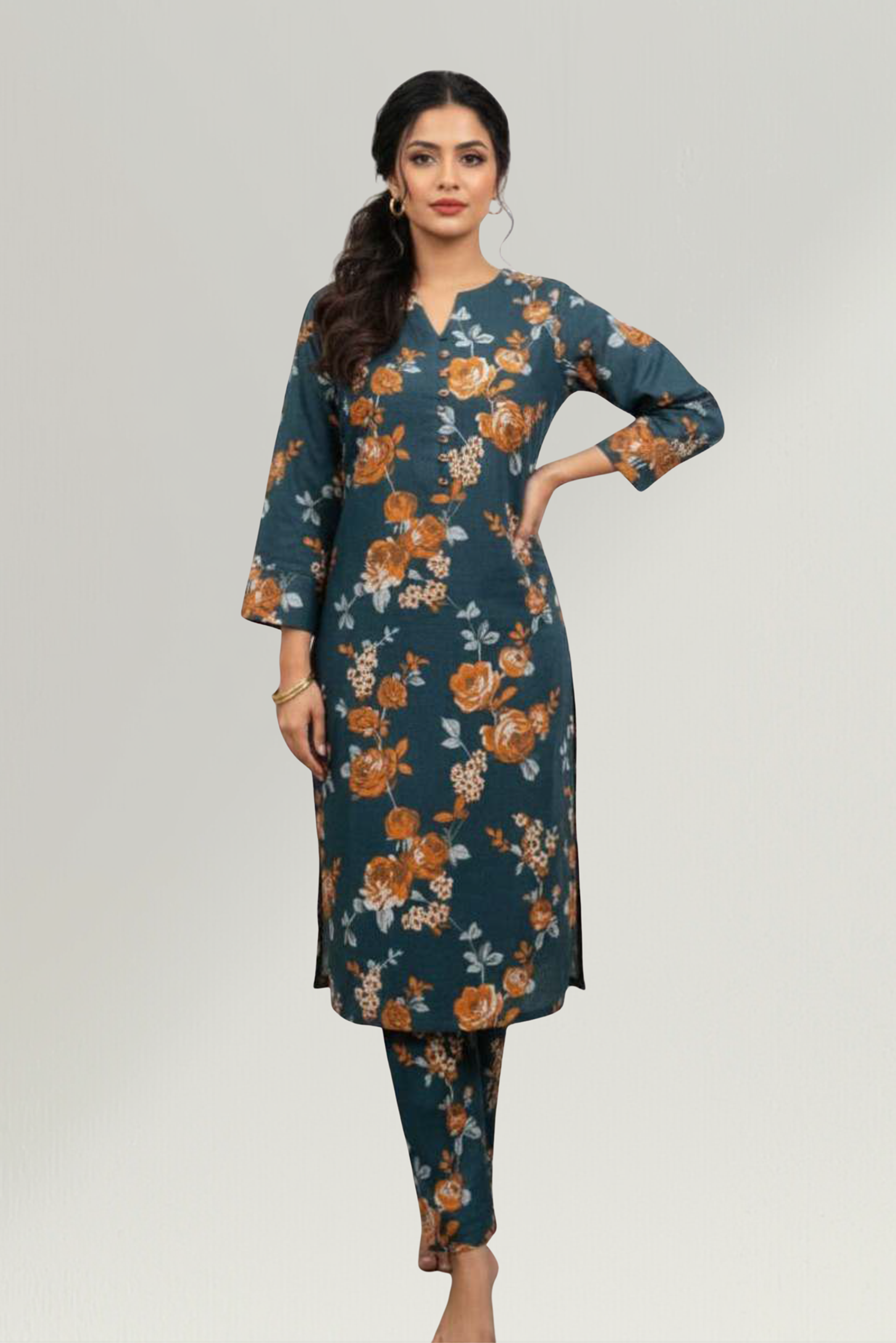 WINTER CASUALS VOL II | 2 PIECE | KHADDAR SUIT | D-1217