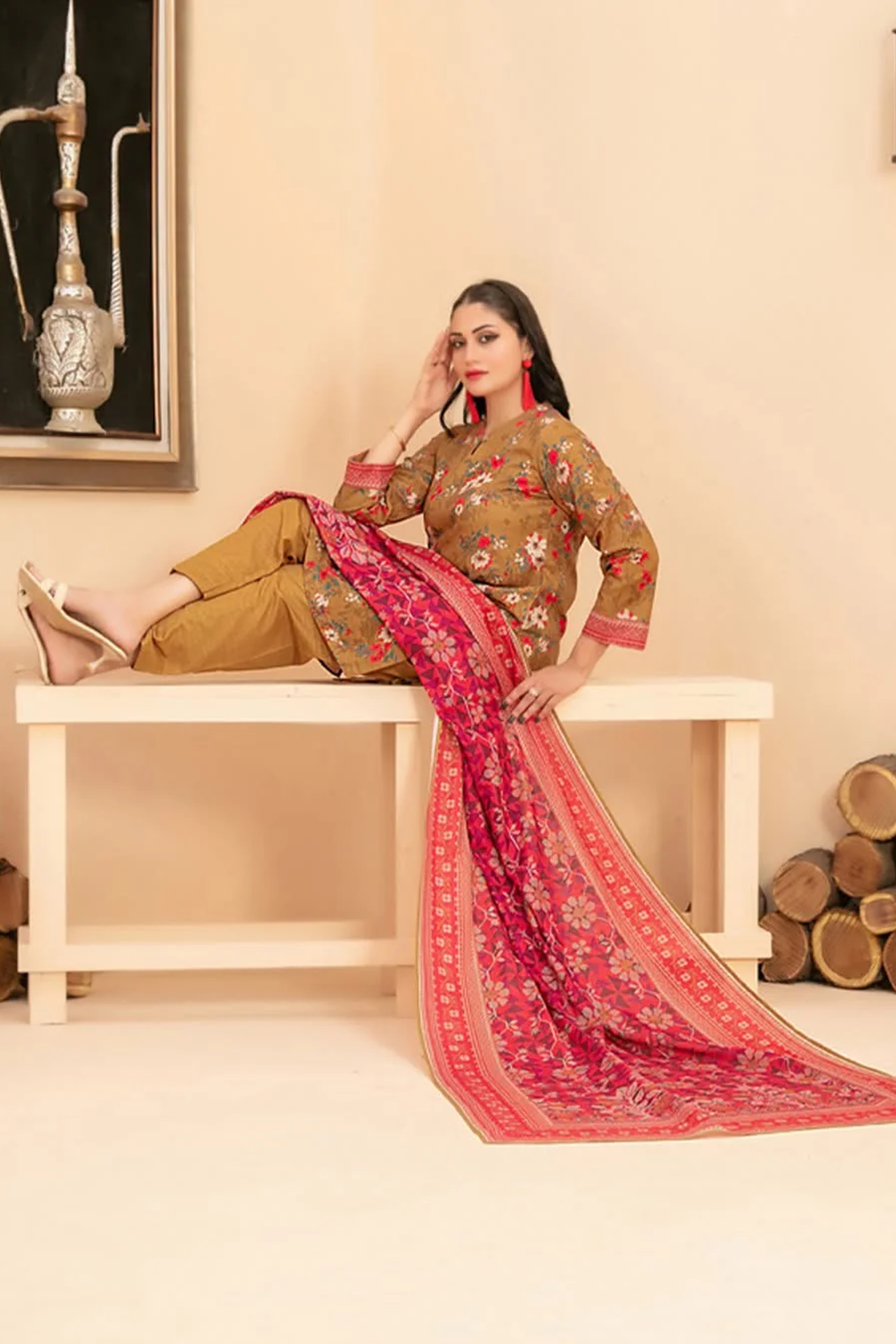 RAHAF | 3 PIECE | KHADDAR SUIT | D-4782