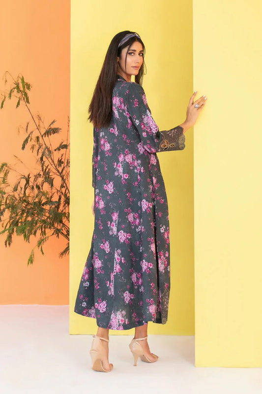 FEZA | EMBROIDERED & PRINTED STAPLE MAXI DRESS | D-5631