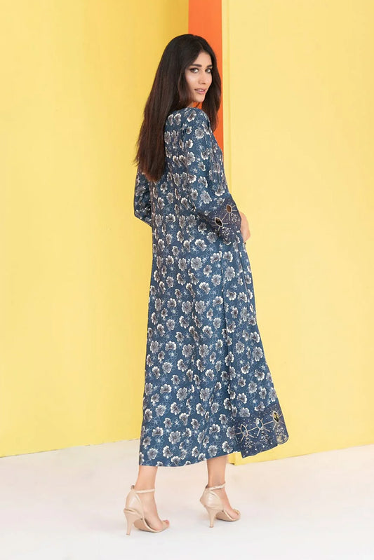 FEZA | EMBROIDERED & PRINTED STAPLE MAXI DRESS | D-5634