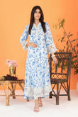 FEZA | EMBROIDERED & PRINTED STAPLE MAXI DRESS | D-5636
