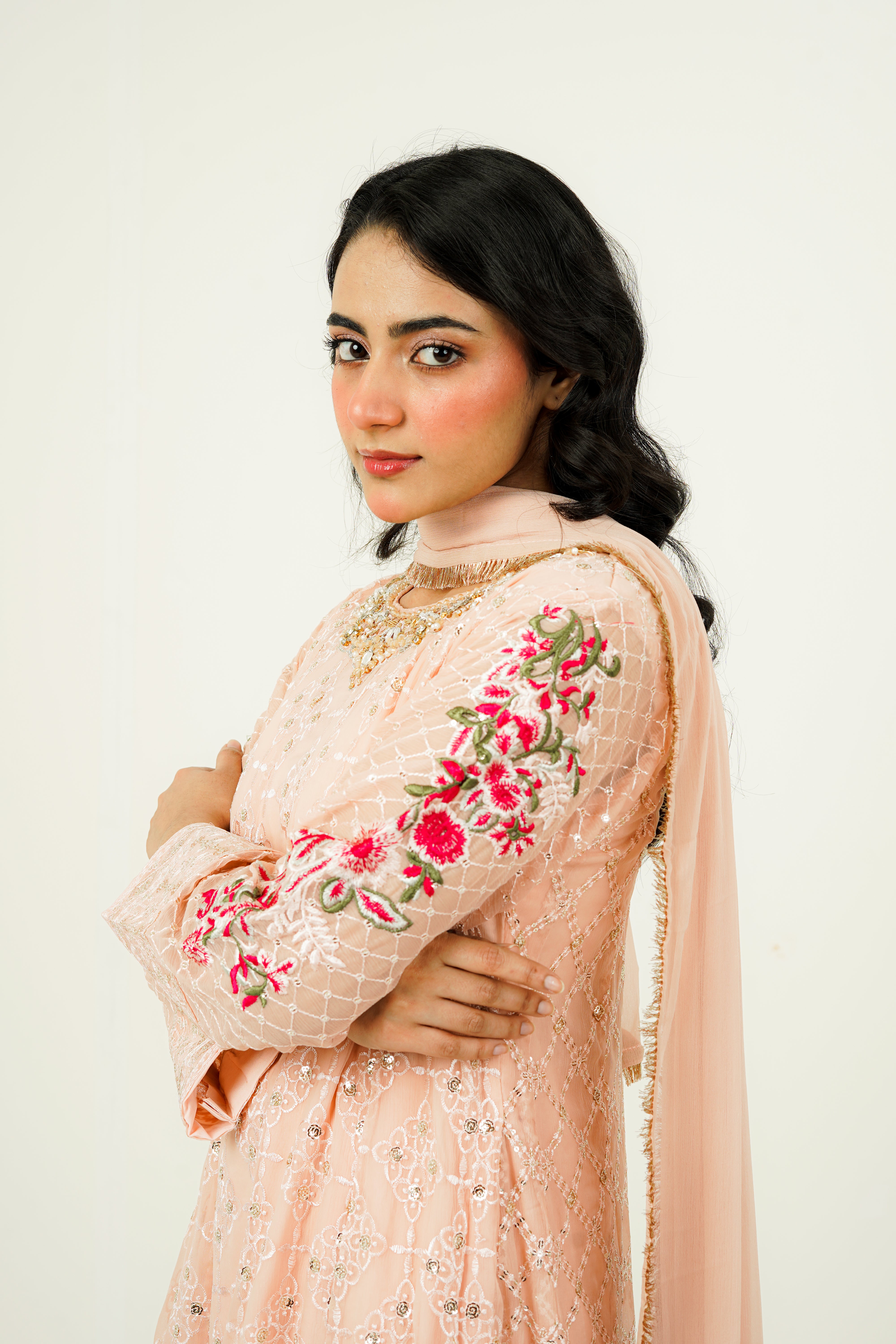 MEHVAH | EMBROIDERED CHIFFON SUIT