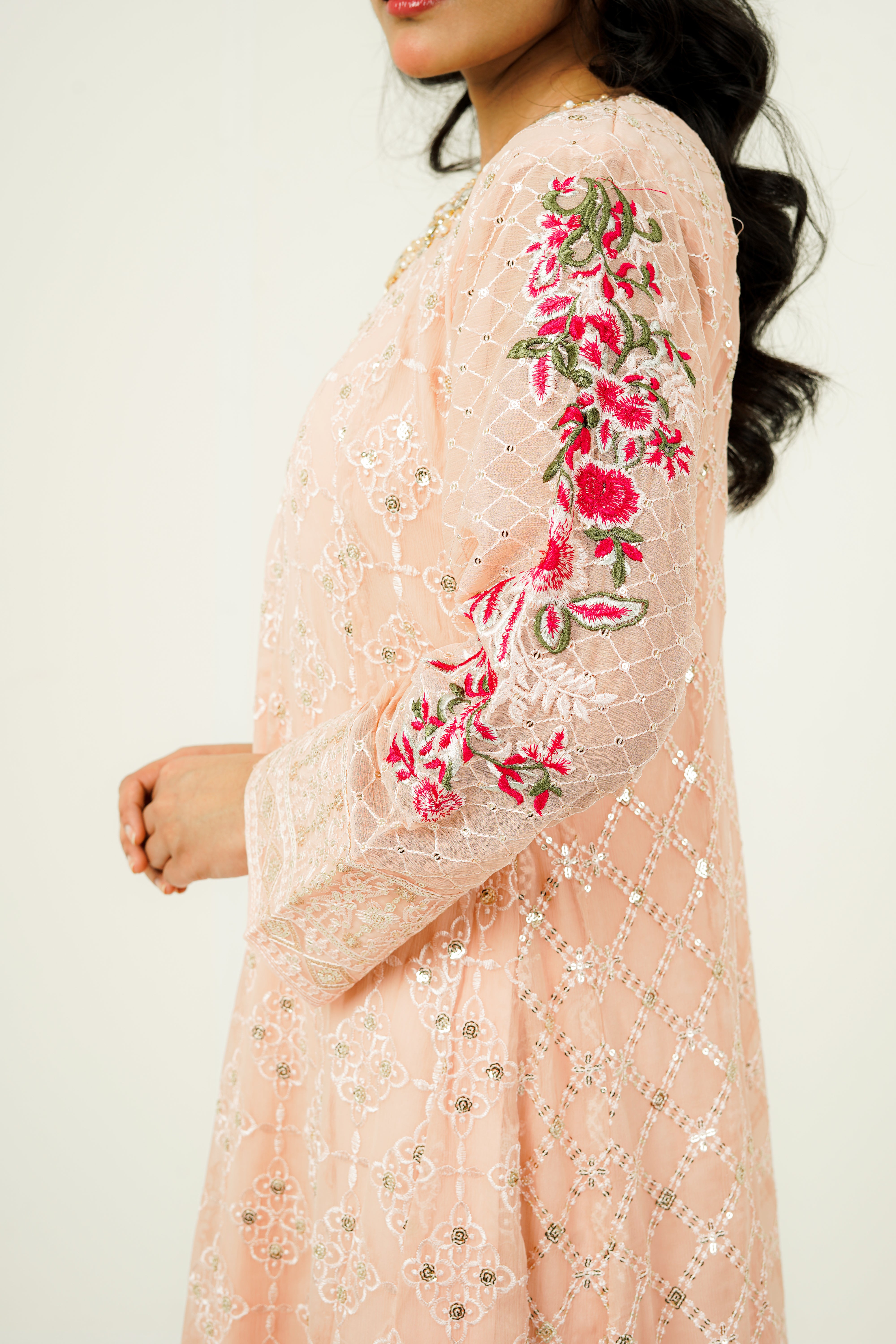 MEHVAH | EMBROIDERED CHIFFON SUIT