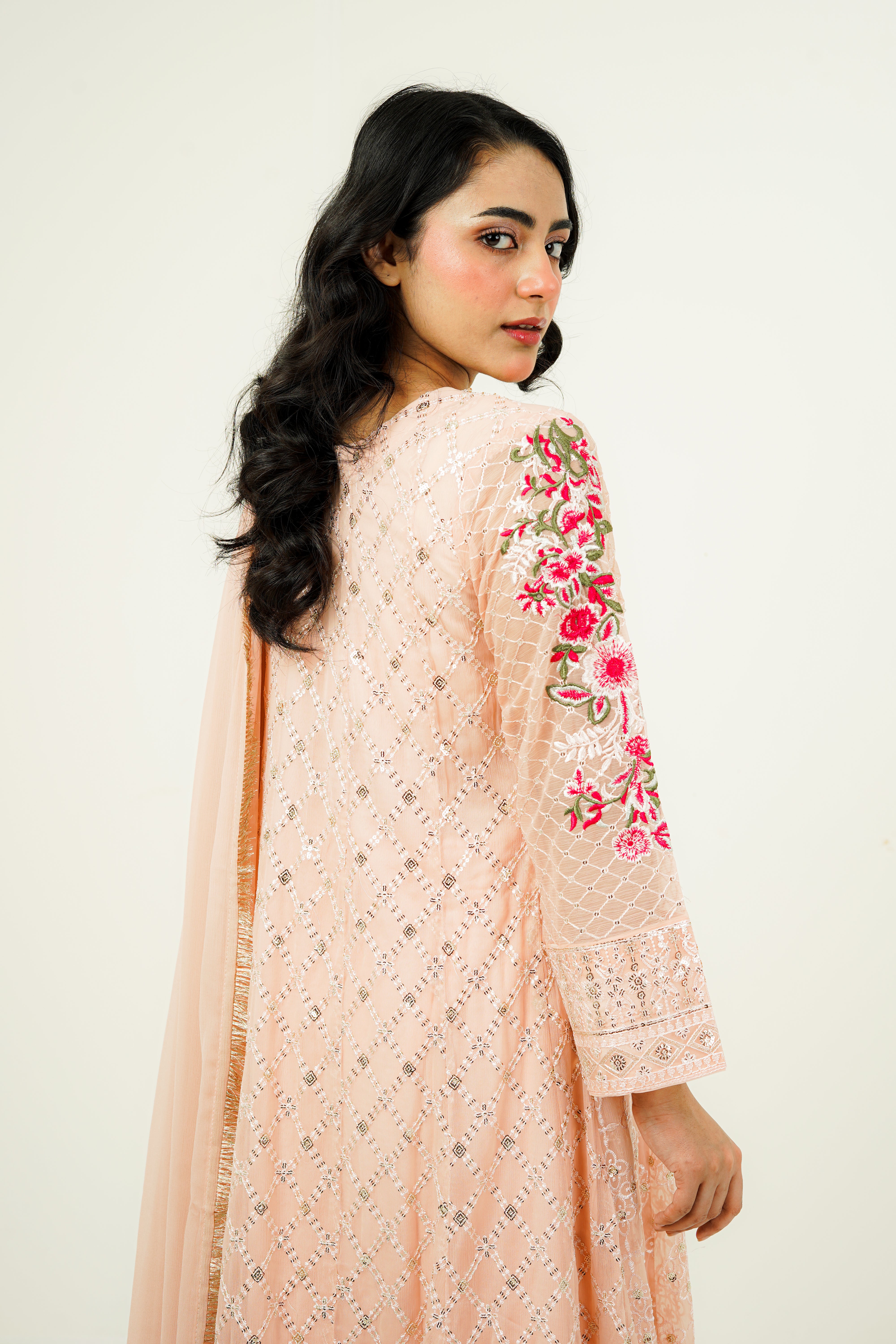 MEHVAH | EMBROIDERED CHIFFON SUIT