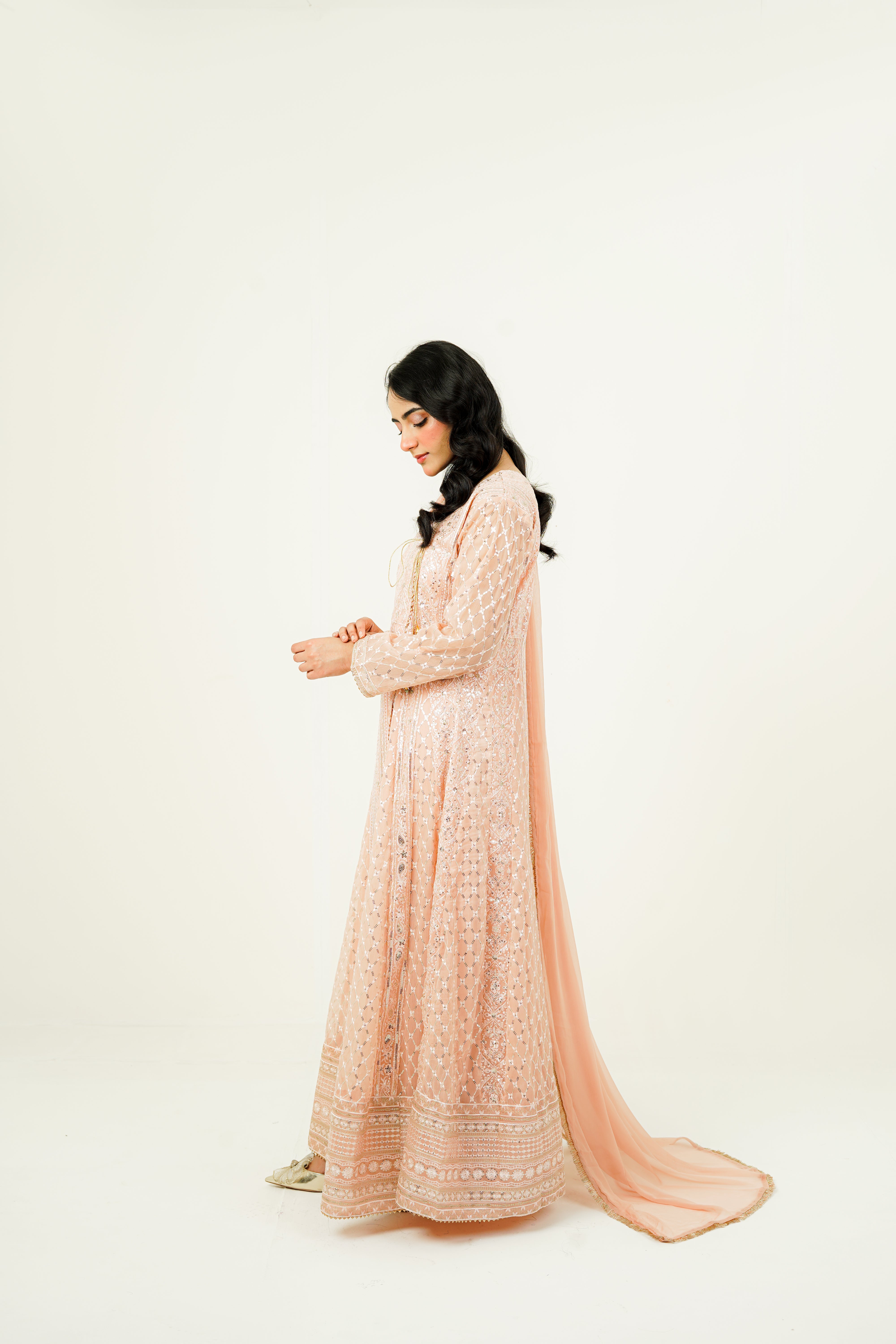 NISAARA | EMBROIDERED CHIFFON SUIT