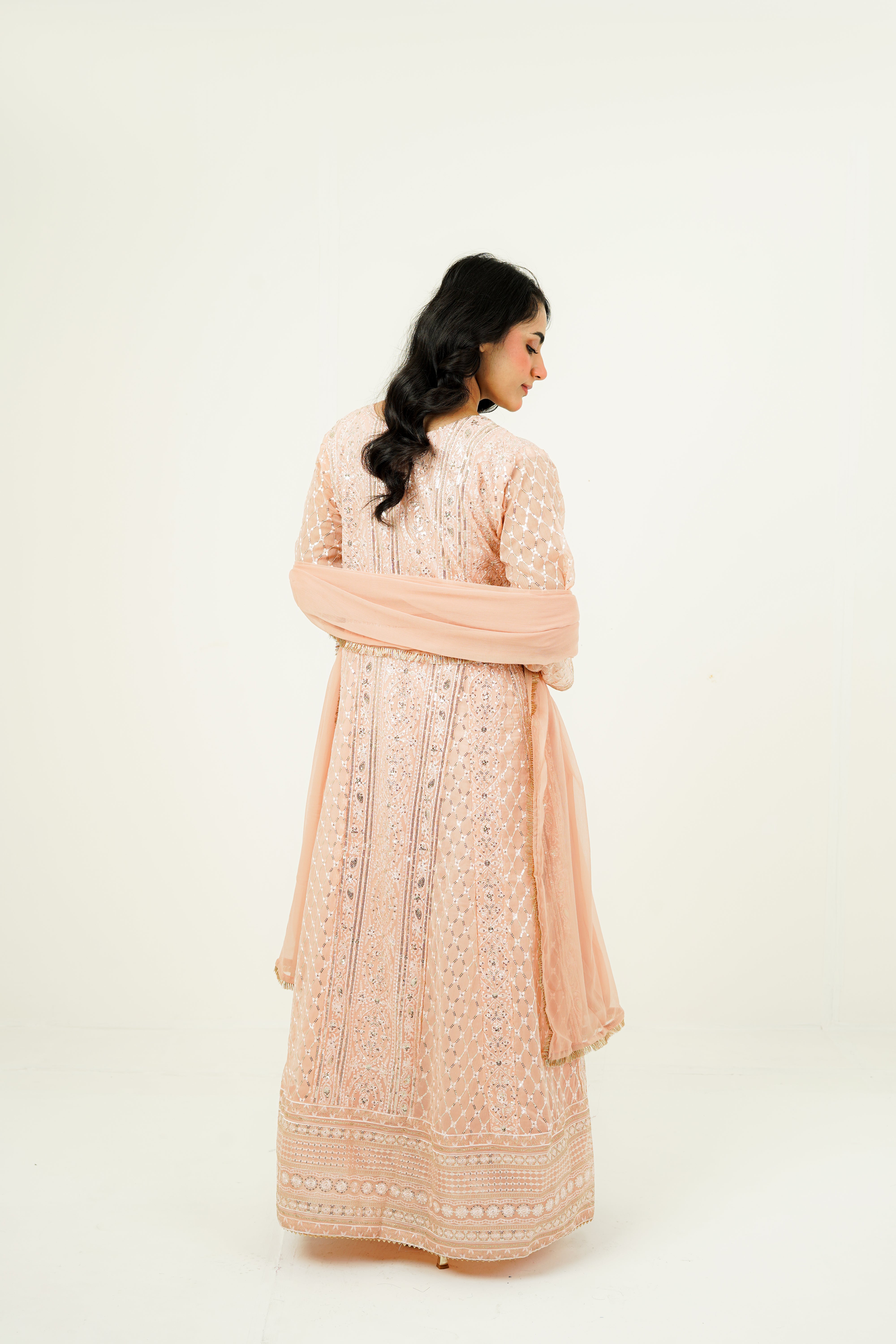 NISAARA | EMBROIDERED CHIFFON SUIT