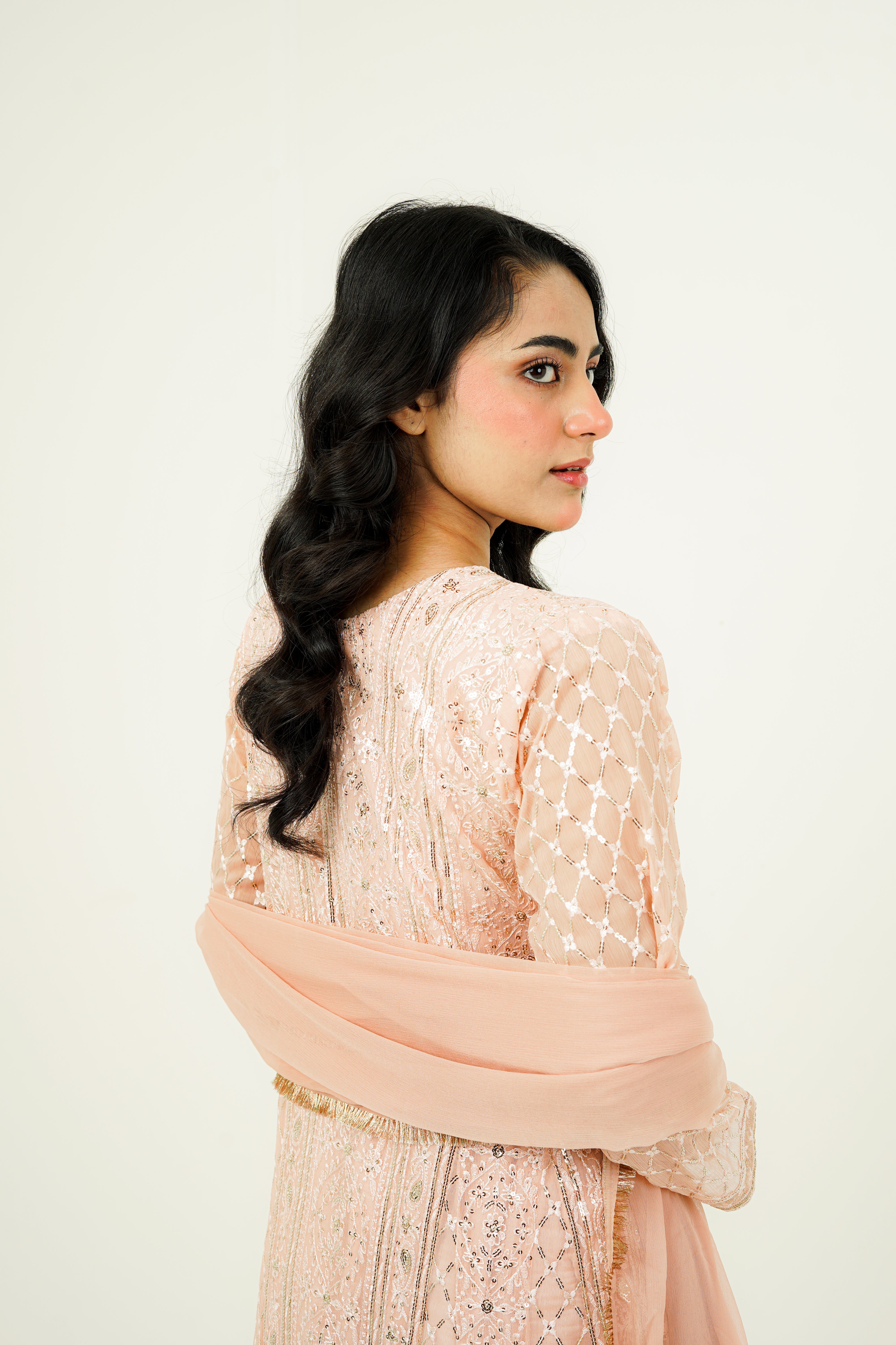 NISAARA | EMBROIDERED CHIFFON SUIT