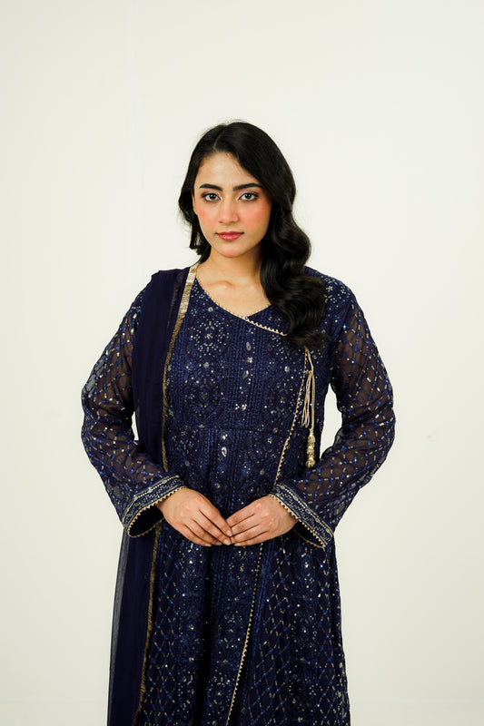 NISAARA | EMBROIDERED CHIFFON SUIT