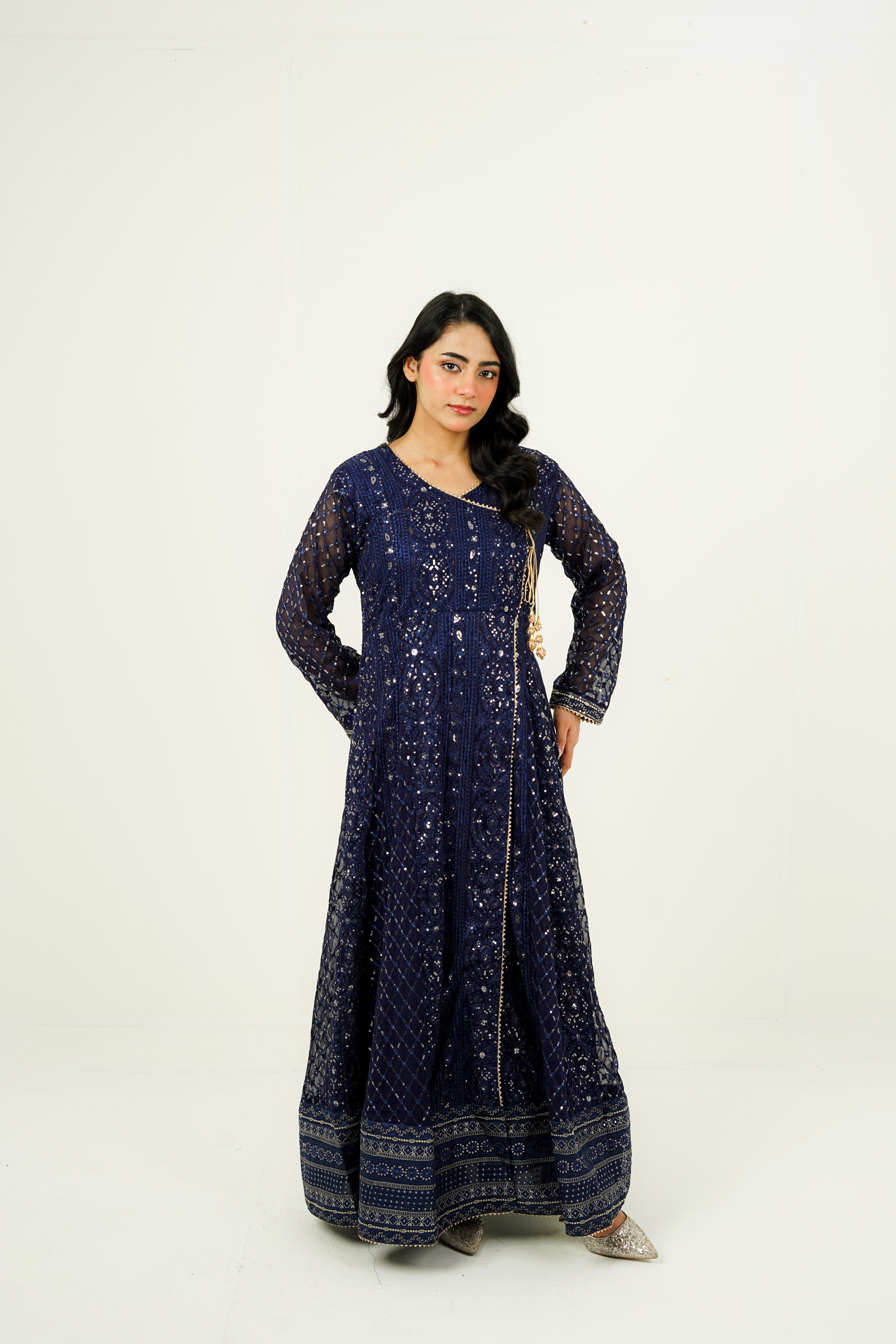 NISAARA | EMBROIDERED CHIFFON SUIT