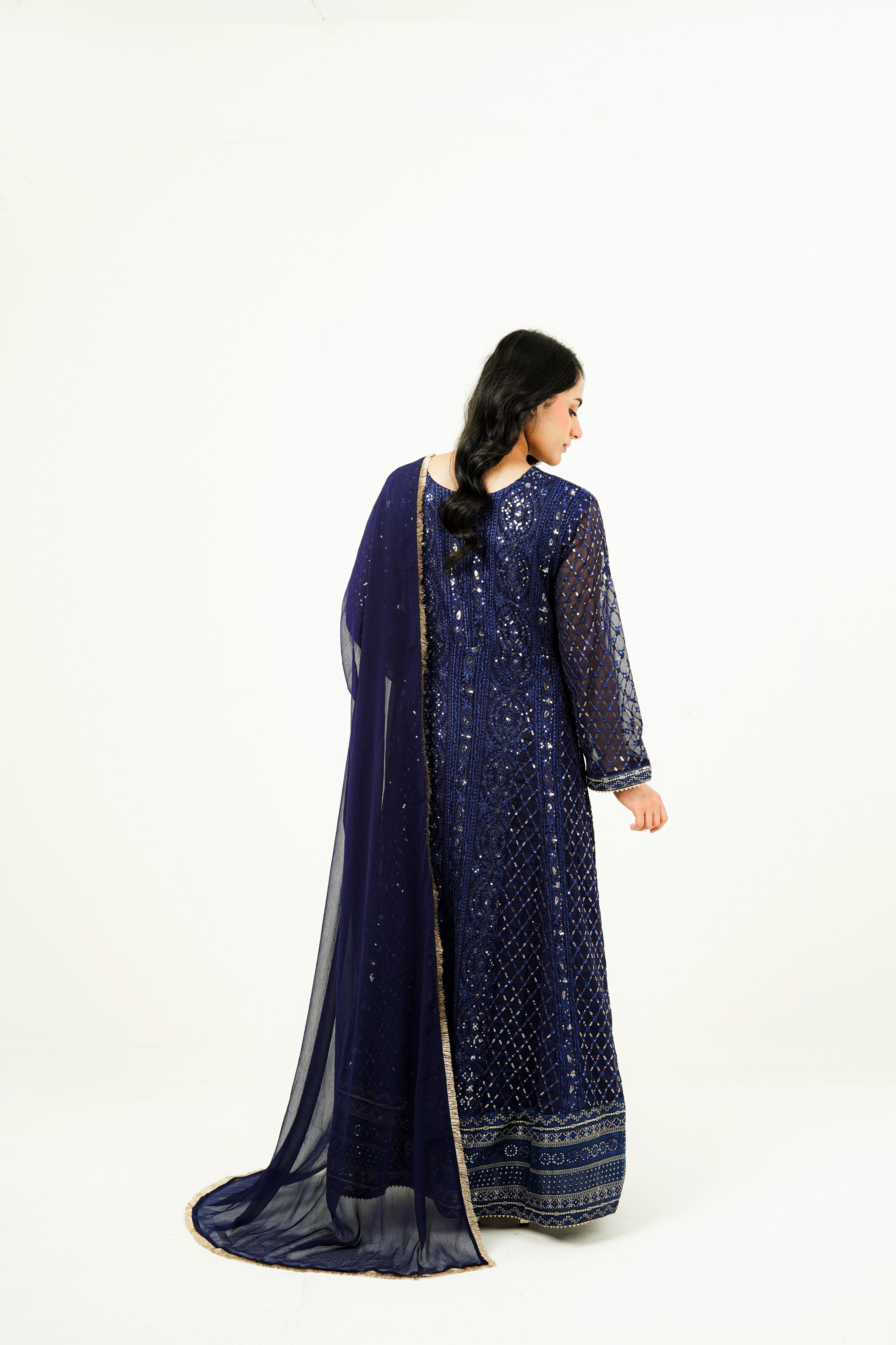 NISAARA | EMBROIDERED CHIFFON SUIT