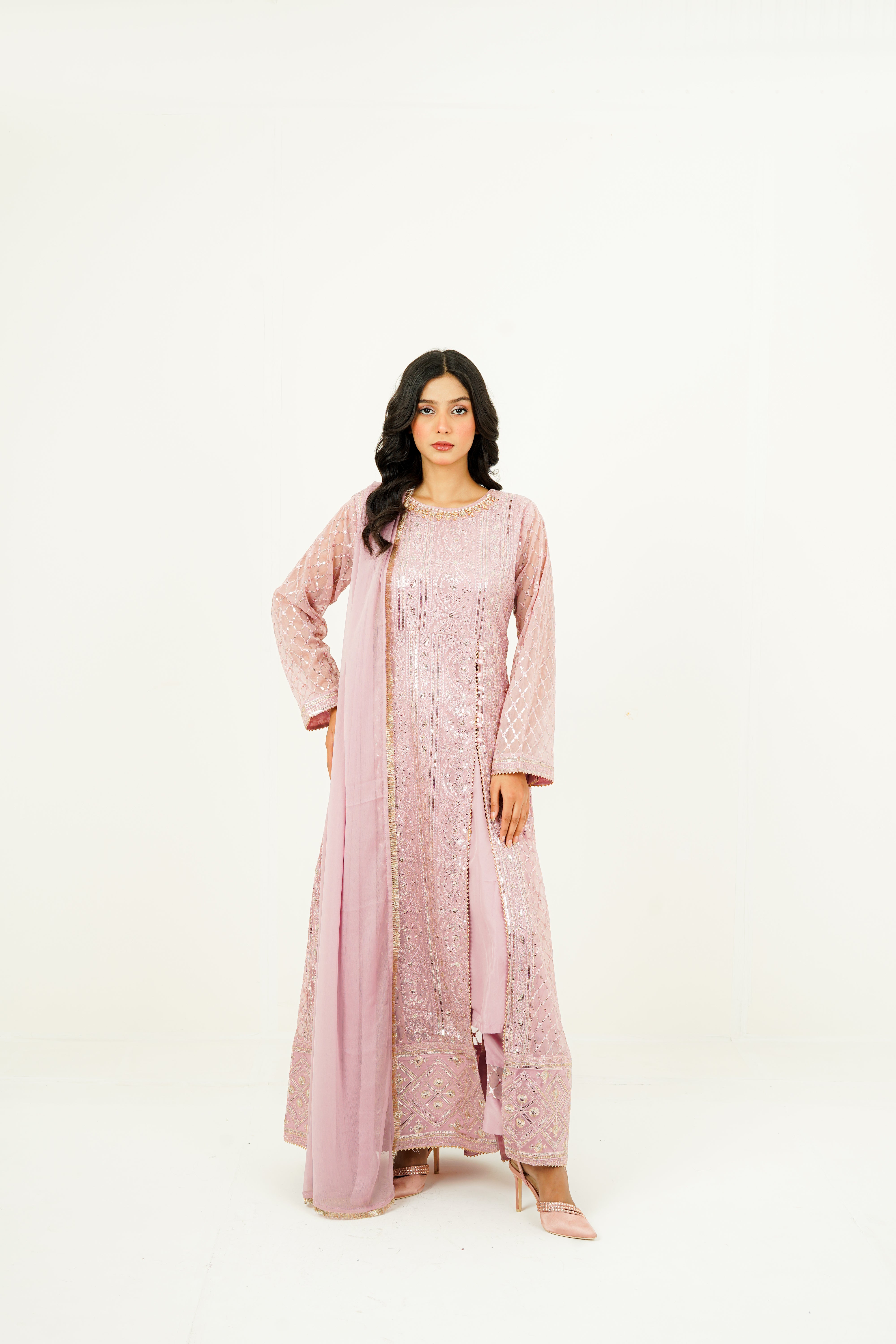 ZEHRA | EMBROIDERED CHIFFON SUIT