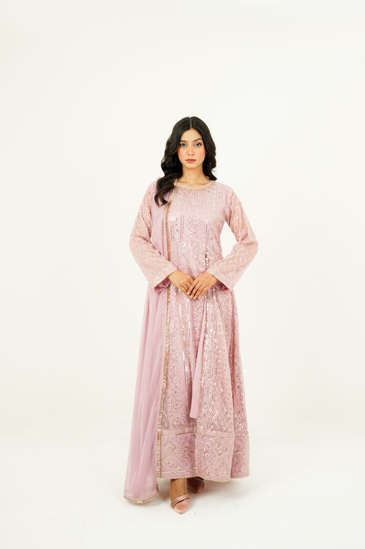 ZEHRA | EMBROIDERED CHIFFON SUIT