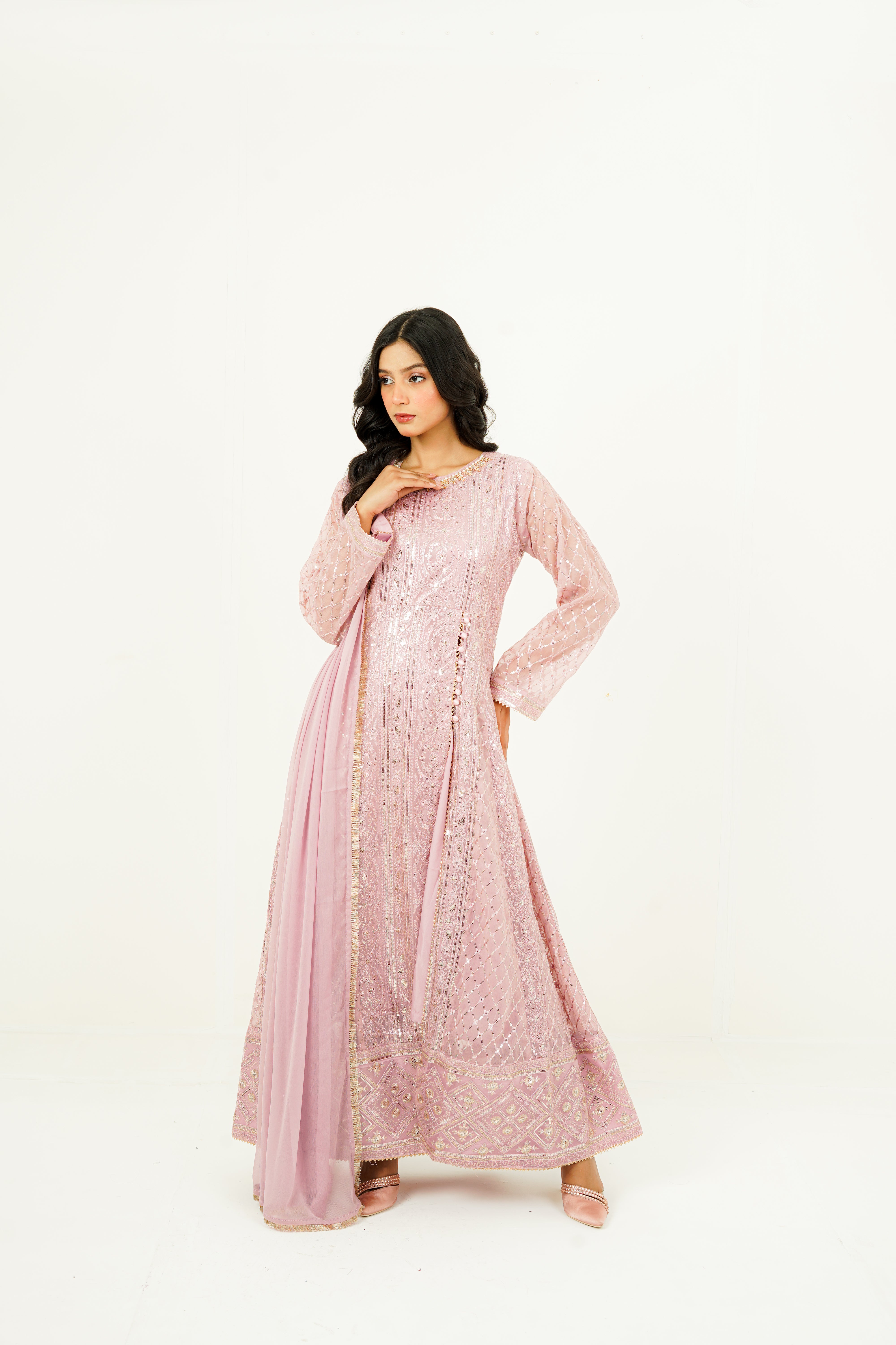 ZEHRA | EMBROIDERED CHIFFON SUIT