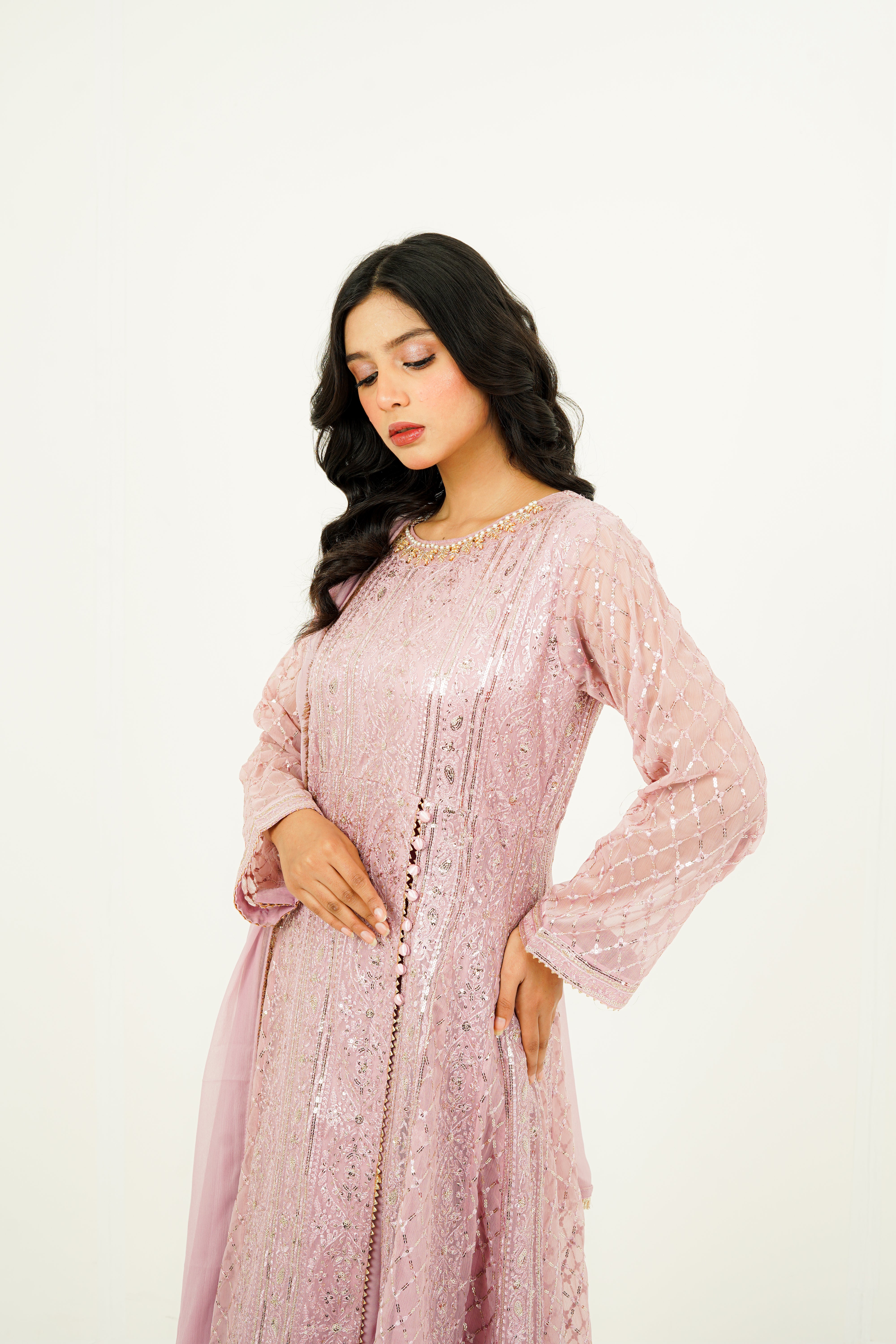 ZEHRA | EMBROIDERED CHIFFON SUIT