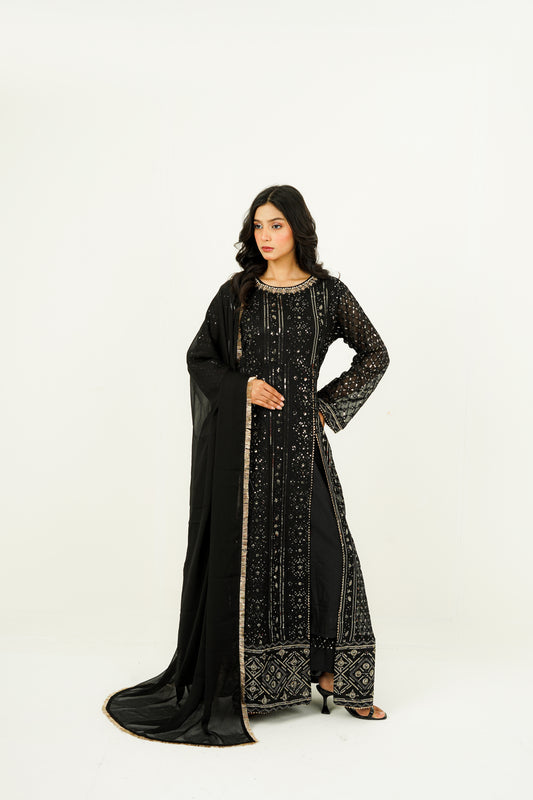 ZEHRA | EMBROIDERED CHIFFON SUIT