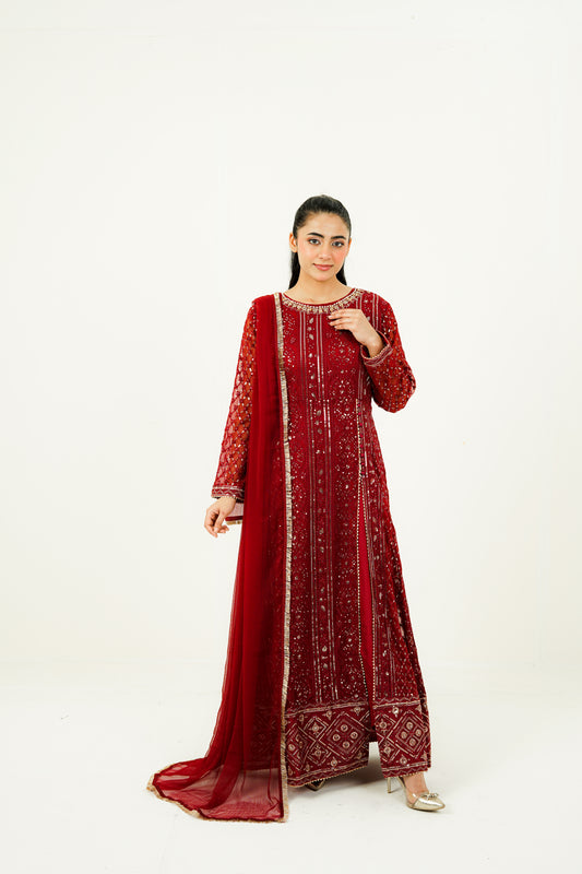 ZEHRA | EMBROIDERED CHIFFON SUIT