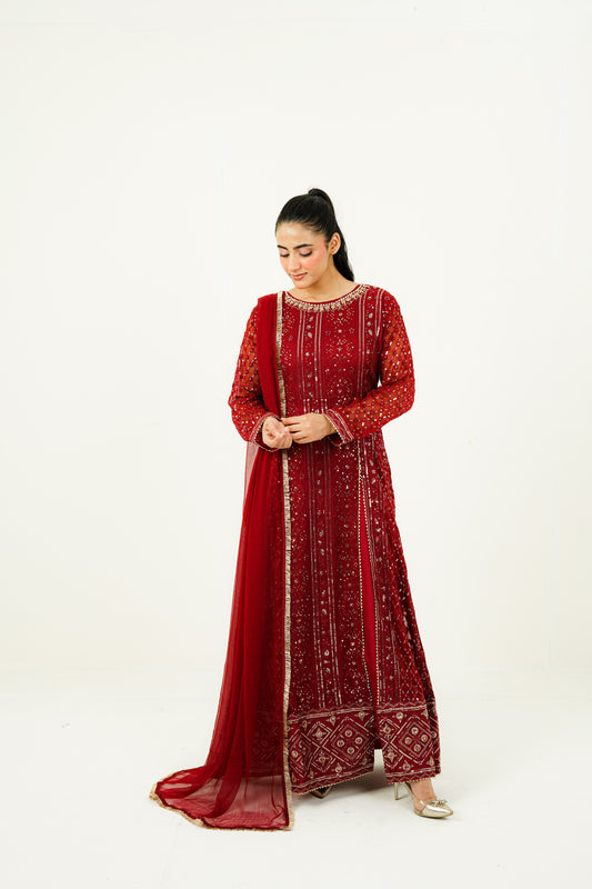 ZEHRA | EMBROIDERED CHIFFON SUIT