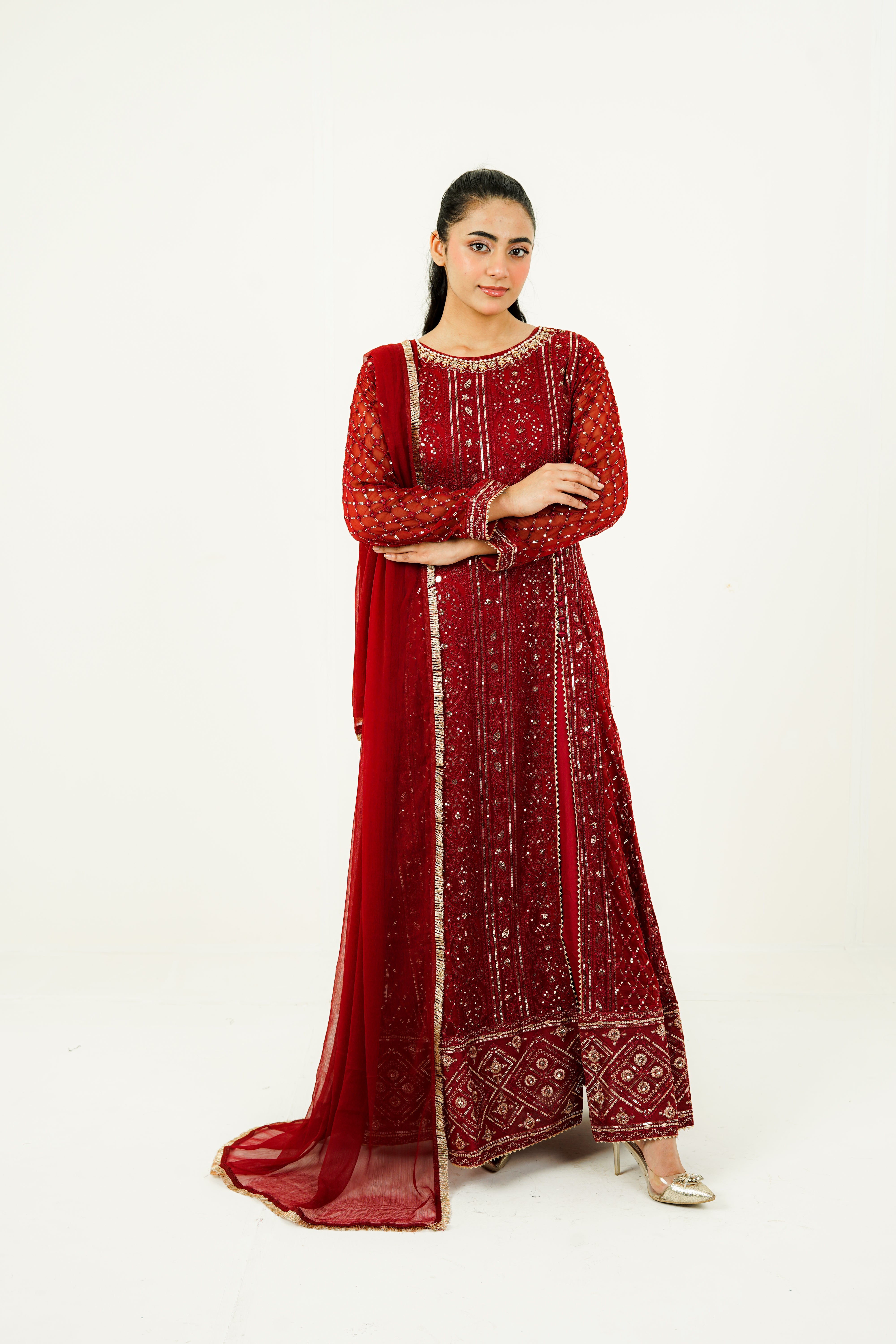 ZEHRA | EMBROIDERED CHIFFON SUIT