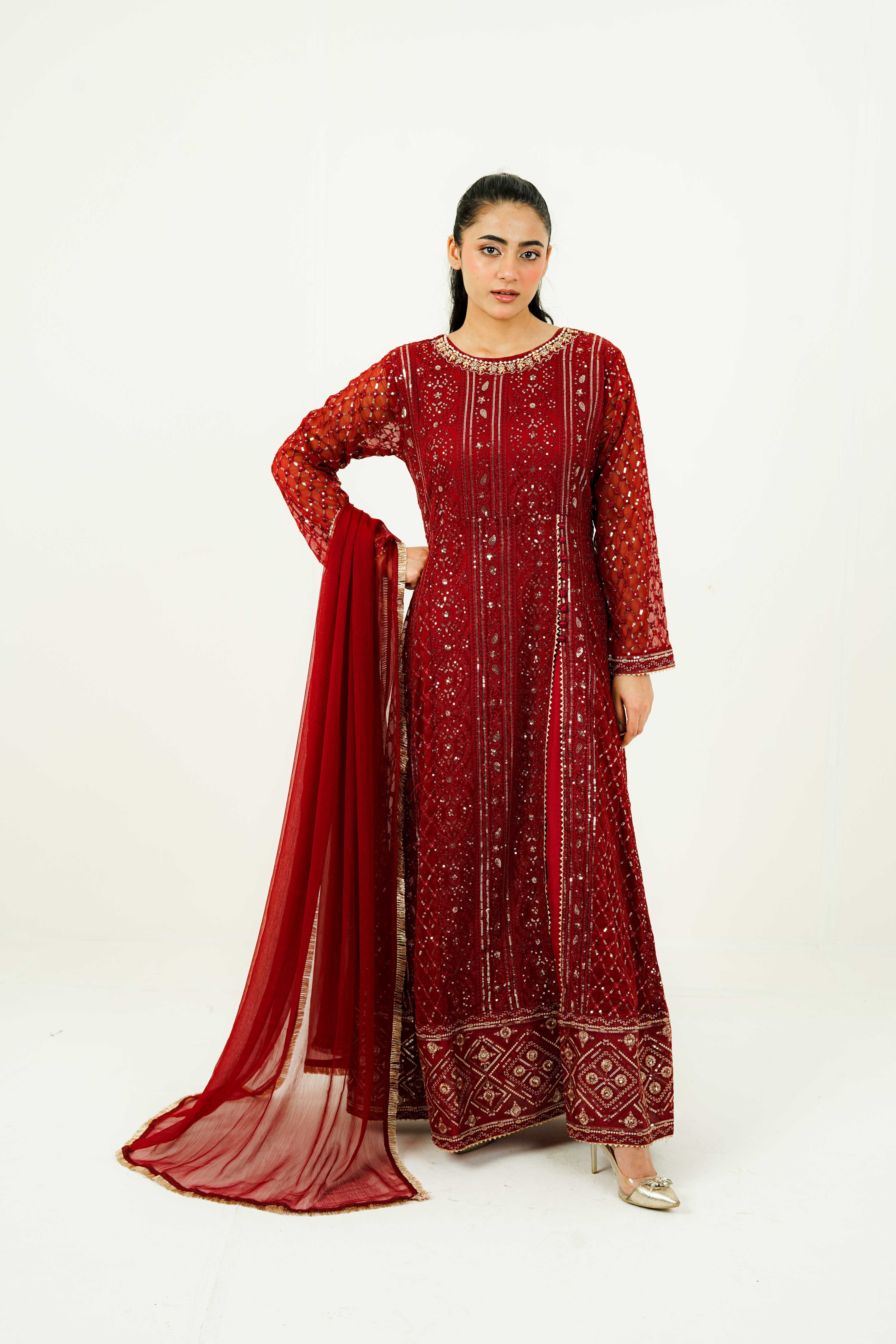 ZEHRA | EMBROIDERED CHIFFON SUIT